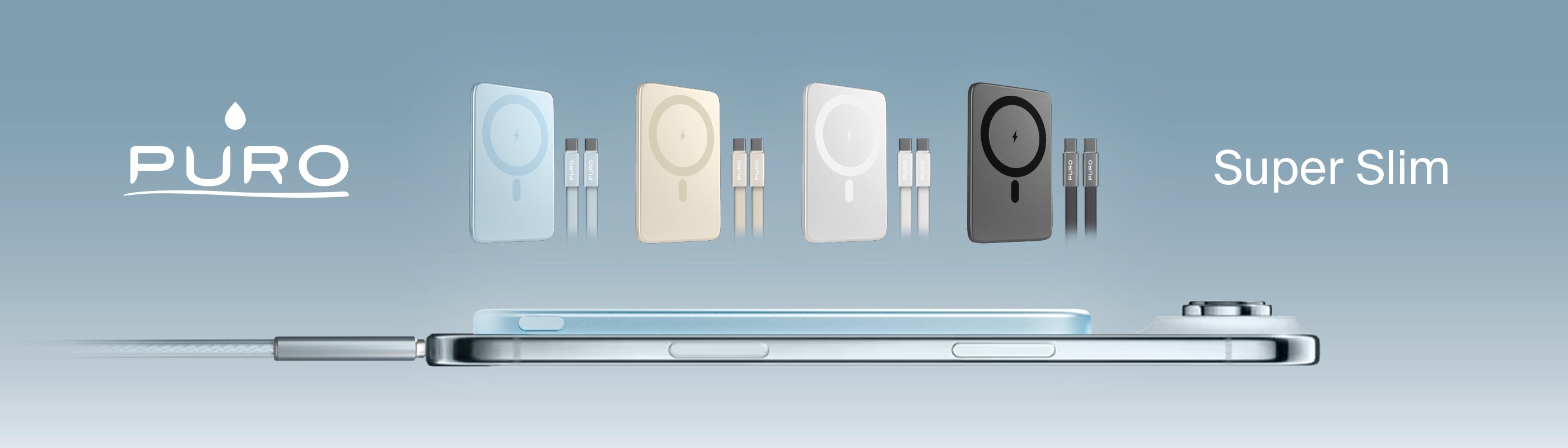 Sottili fuori, potenti dentro: Super Slim di PURO, accessori di ricarica extra slim in Matching Color