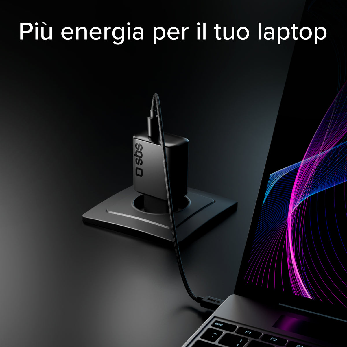 Kit de carga ideal para portátiles con cargador 45W Power Delivery y cable USB-C de 2 m