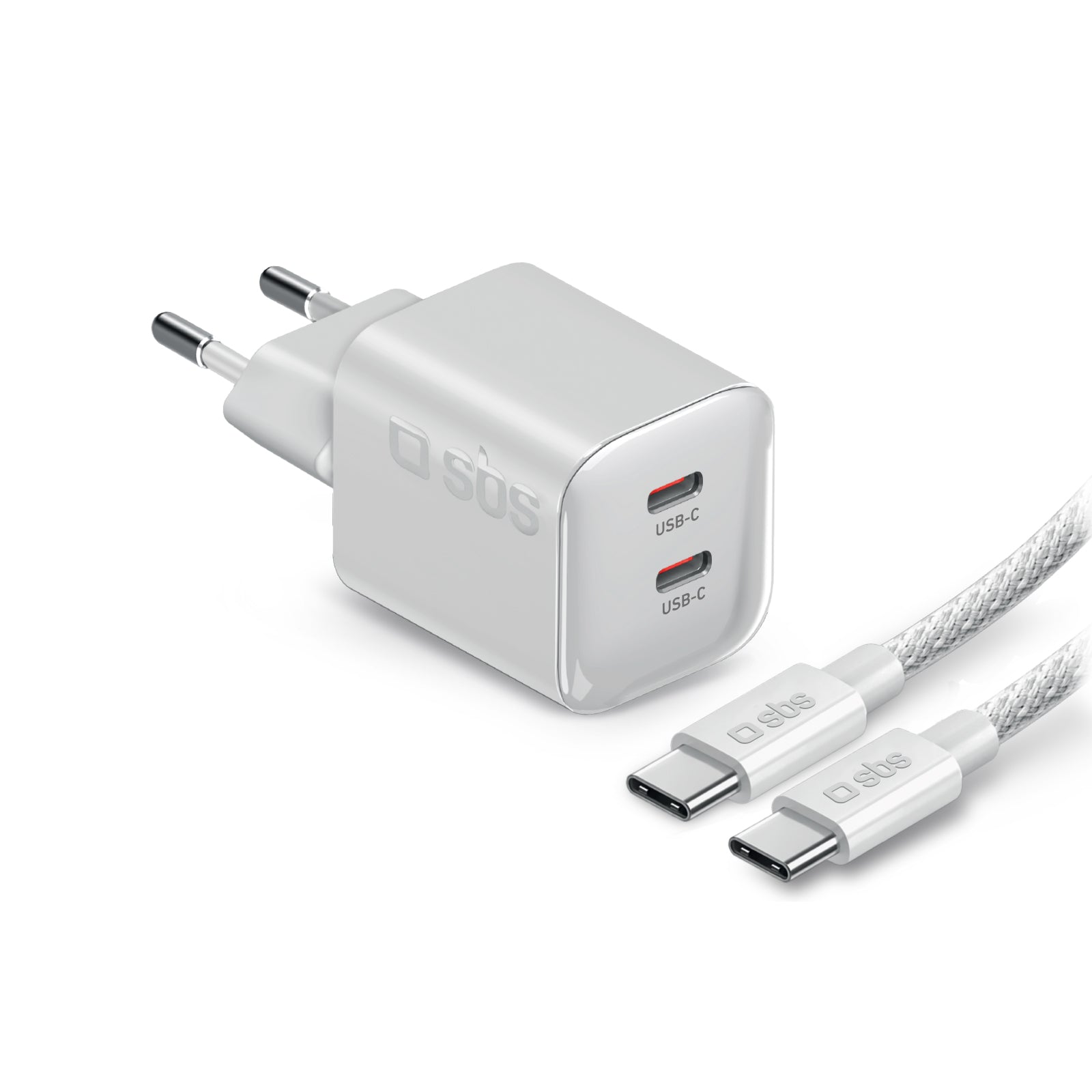 Kit de carga para MacBook con cargador de 100W con doble puerto USB-C y cable de nylon antienredos