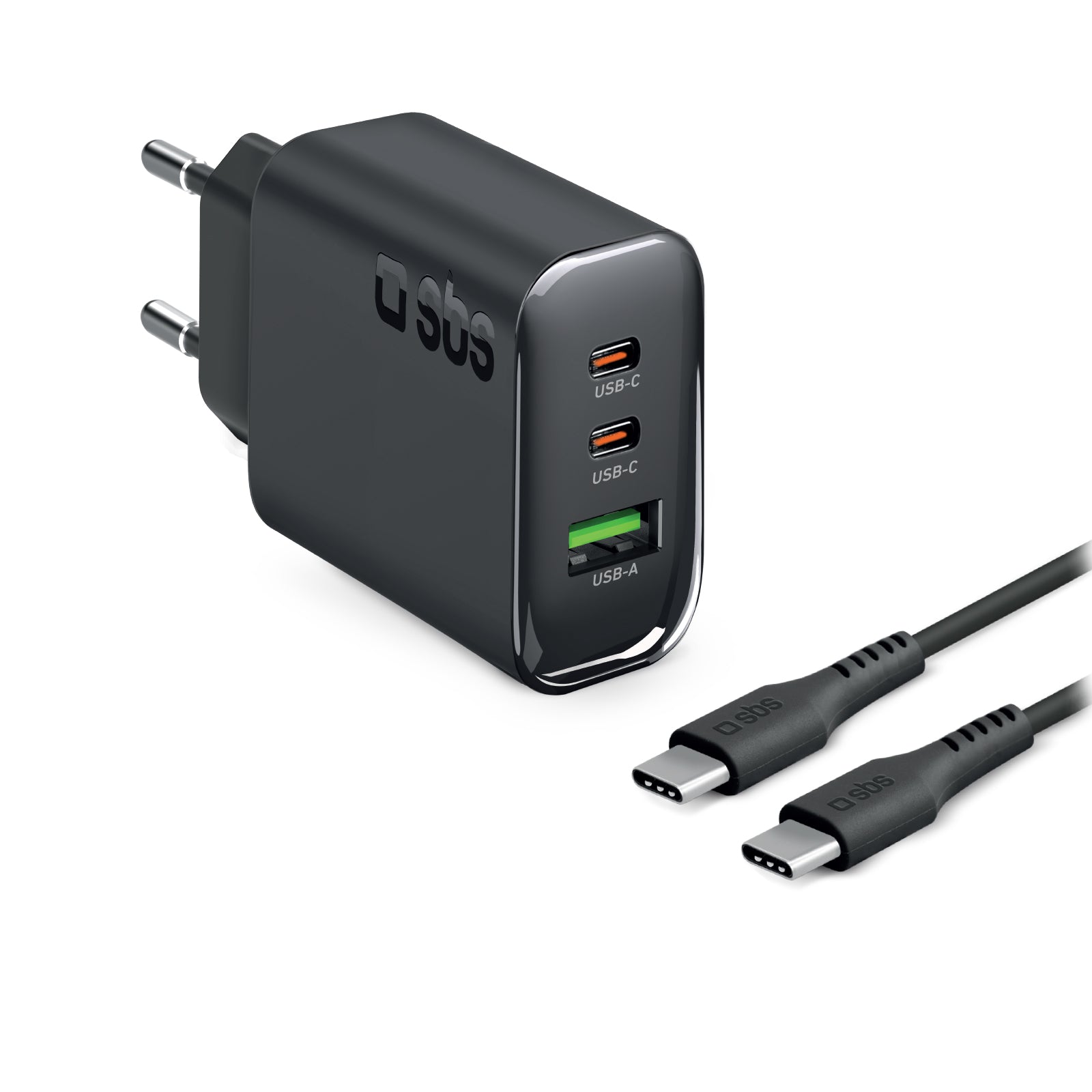 Charging kit ideal for laptops, smartphones and tablets with 140W charger and 2 m USB-C cable included