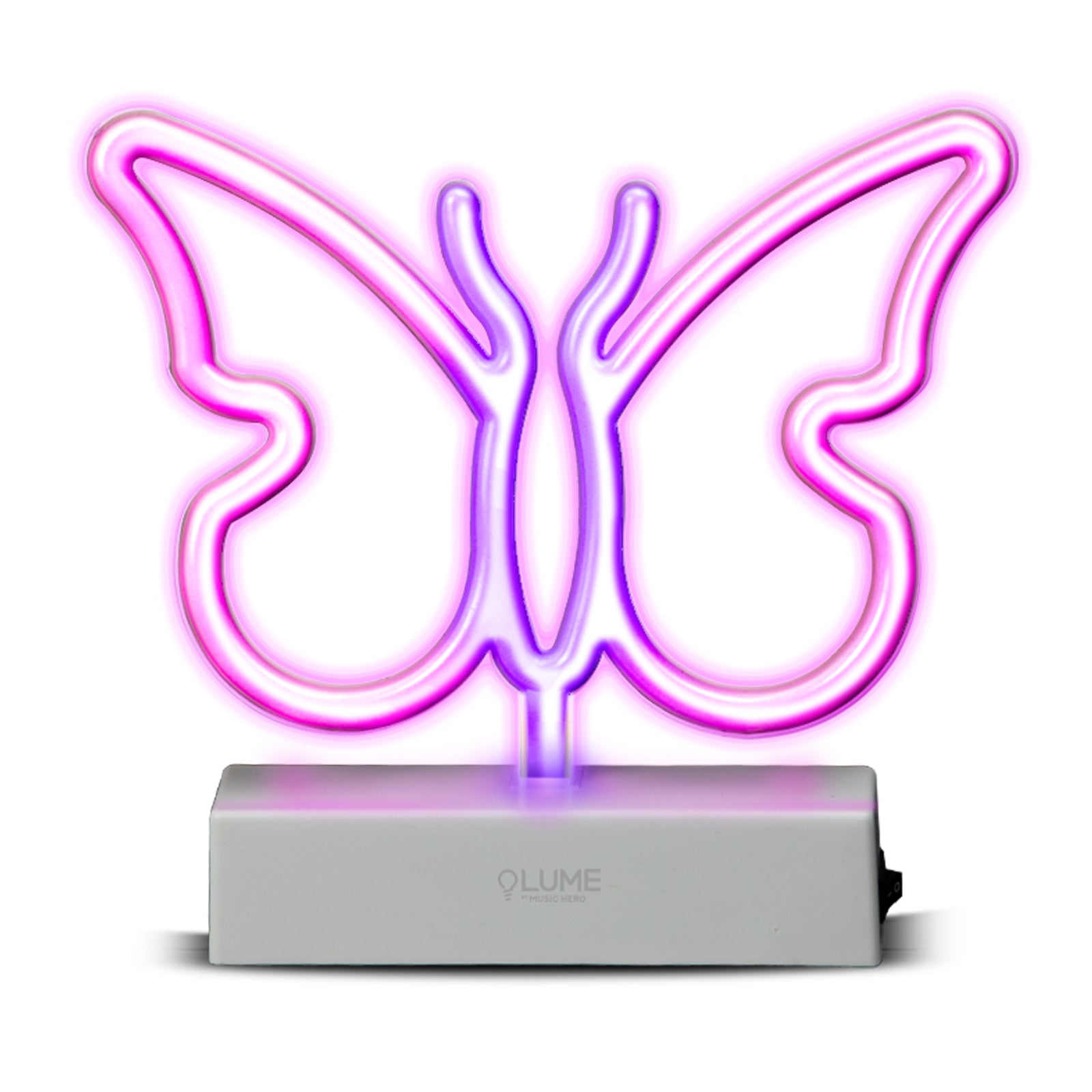 LED Light Sign "Pink Butterfly Vibes" with neon effect for indoor use