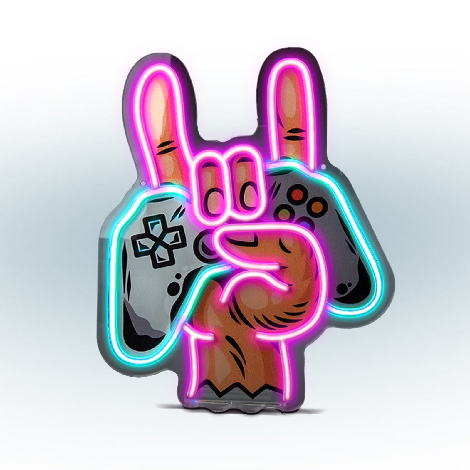Insegna Luminosa a LED "Game On Rock" con effetto neon per interni