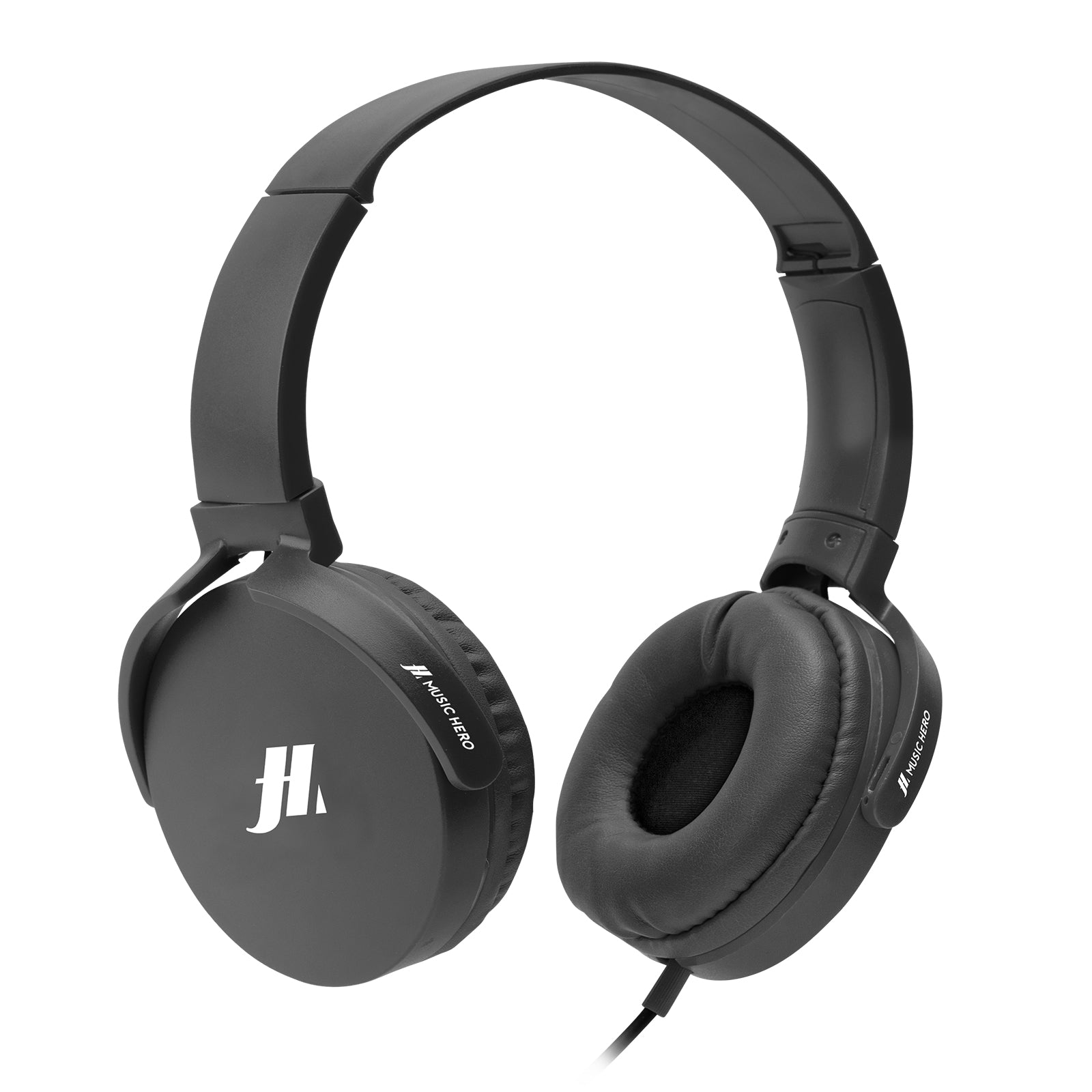 Auriculares con cable y almohadillas blancas giratorias