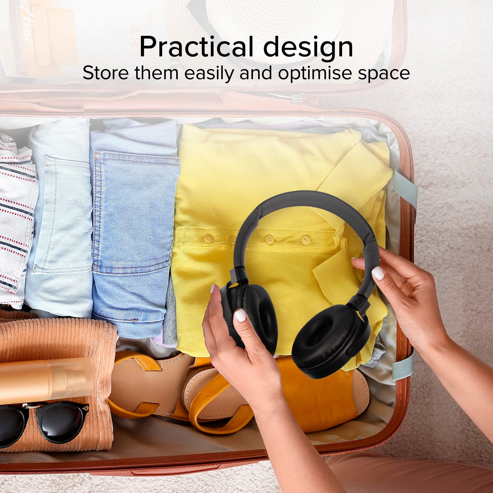 Auriculares con cable con USB-C y almohadillas blandas giratorias