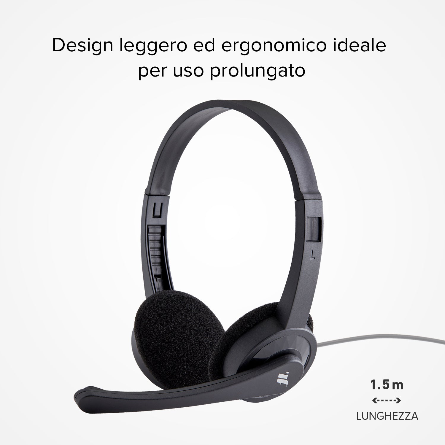 Cuffie stereo con filo jack 3.5 mm e microfono orientabile