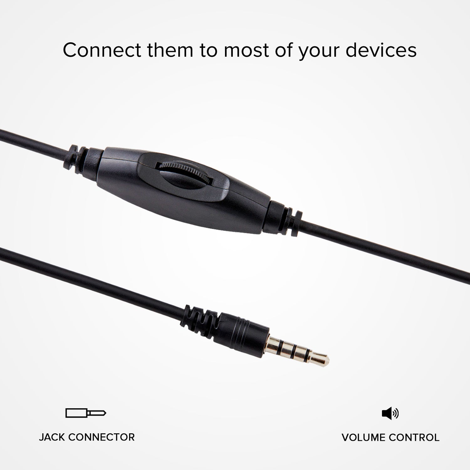 Cuffie stereo con filo jack 3.5 mm e microfono orientabile