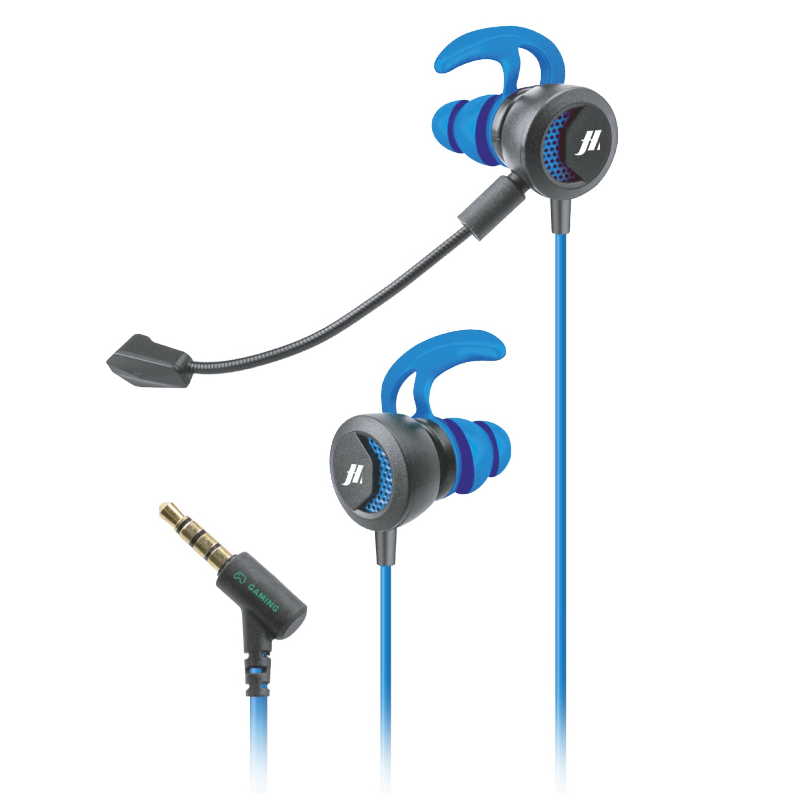 Wired gaming earphones with hooks and detachable microphone SBS