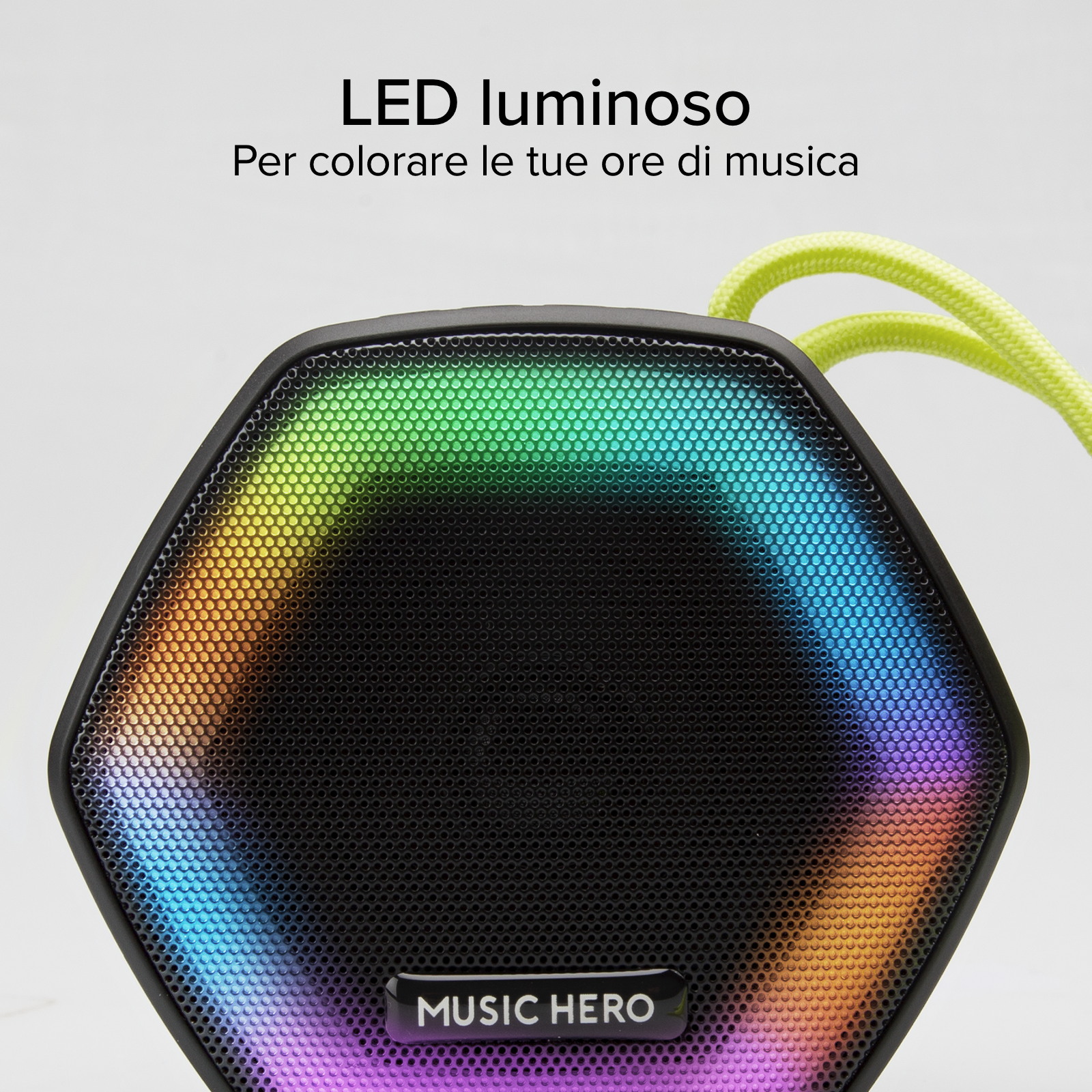 IBIZA 5W wireless speaker with multi-coloured LEDs