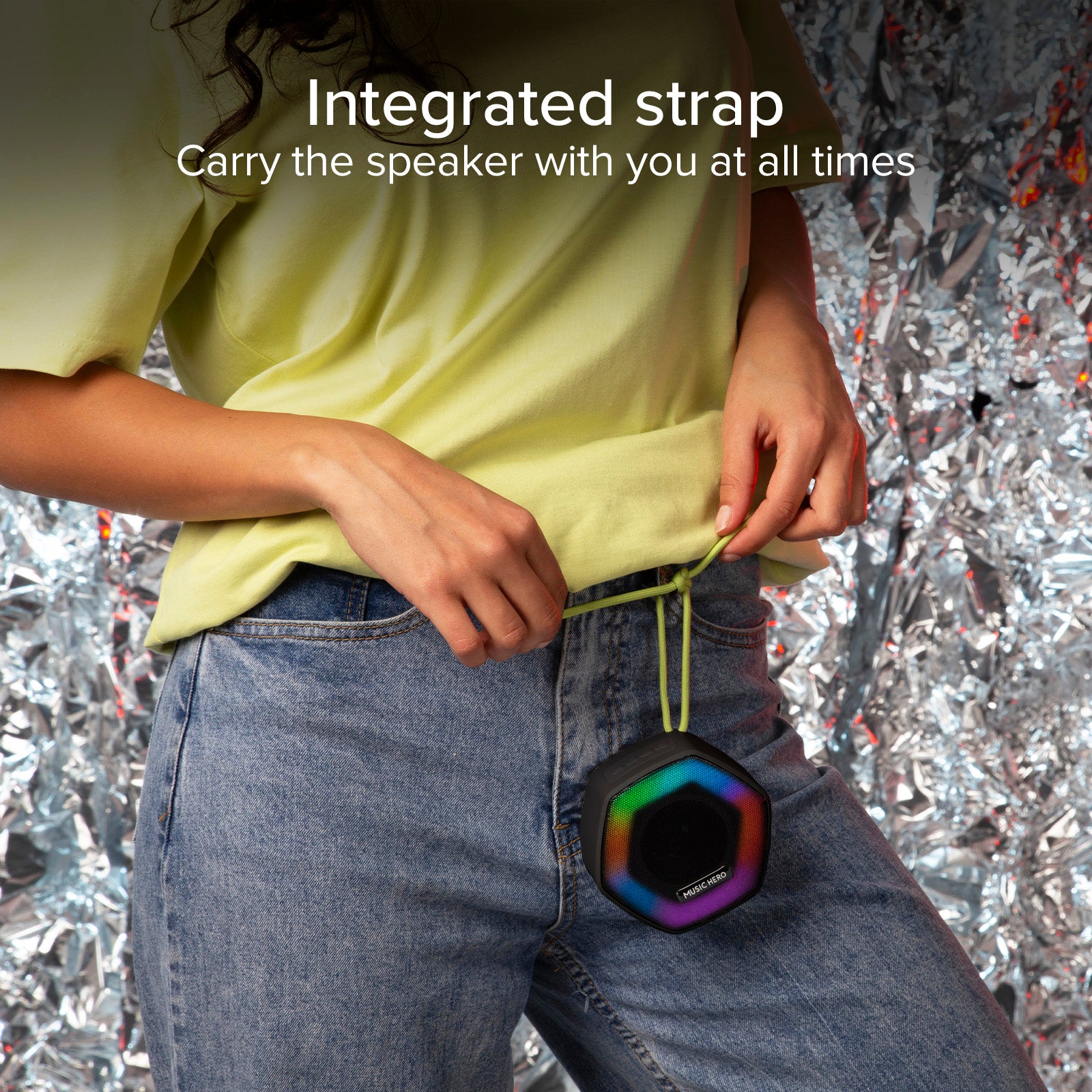 IBIZA 5W wireless speaker with multi-coloured LEDs