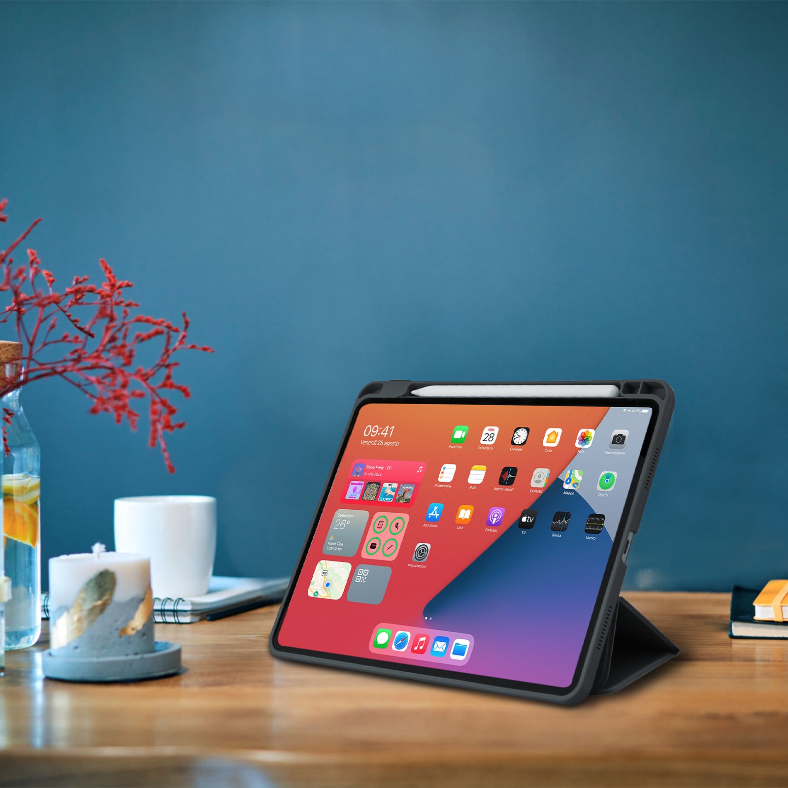 Funda de libro stand con porta pendrive para iPad Air 11" 2025/2024 / iPad Pro 11" 2021/2020