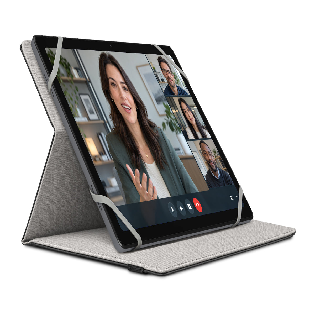 Funda de libro stand universal para tablets de hasta 11"