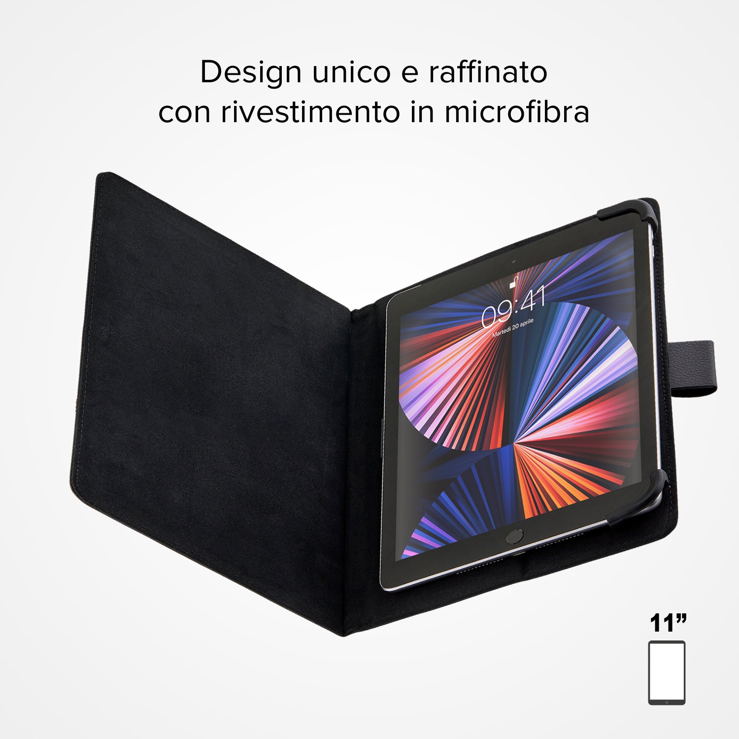 All-purpose book case with stand for tablet from 9" to 11"