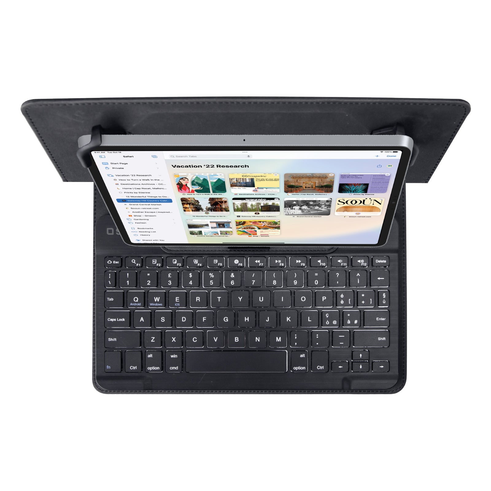Tastiera wireless universale con custodia a libro integrata