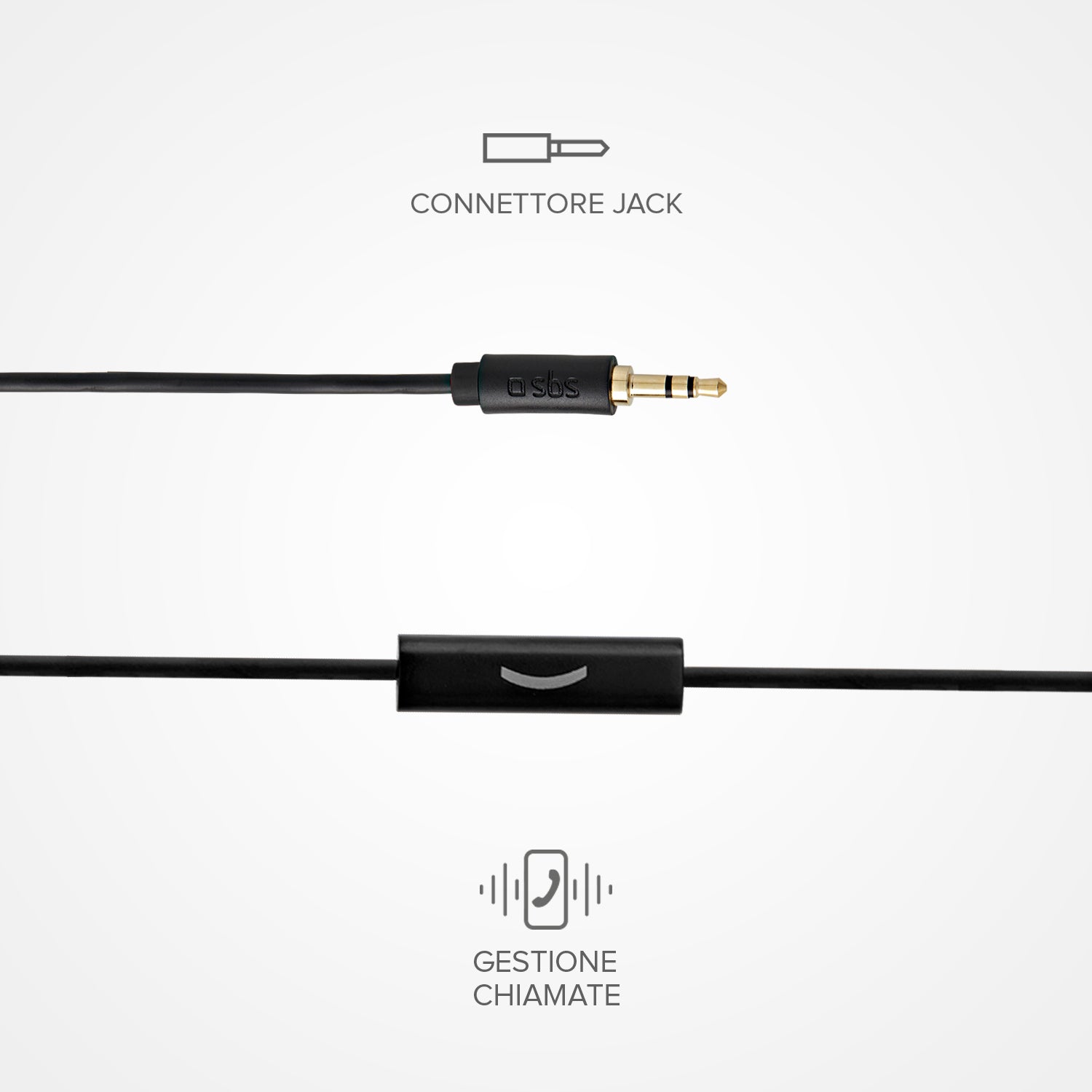 Auricolari filo stereo Duo, jack 3,5 mm con microfono e tasto alla risposta