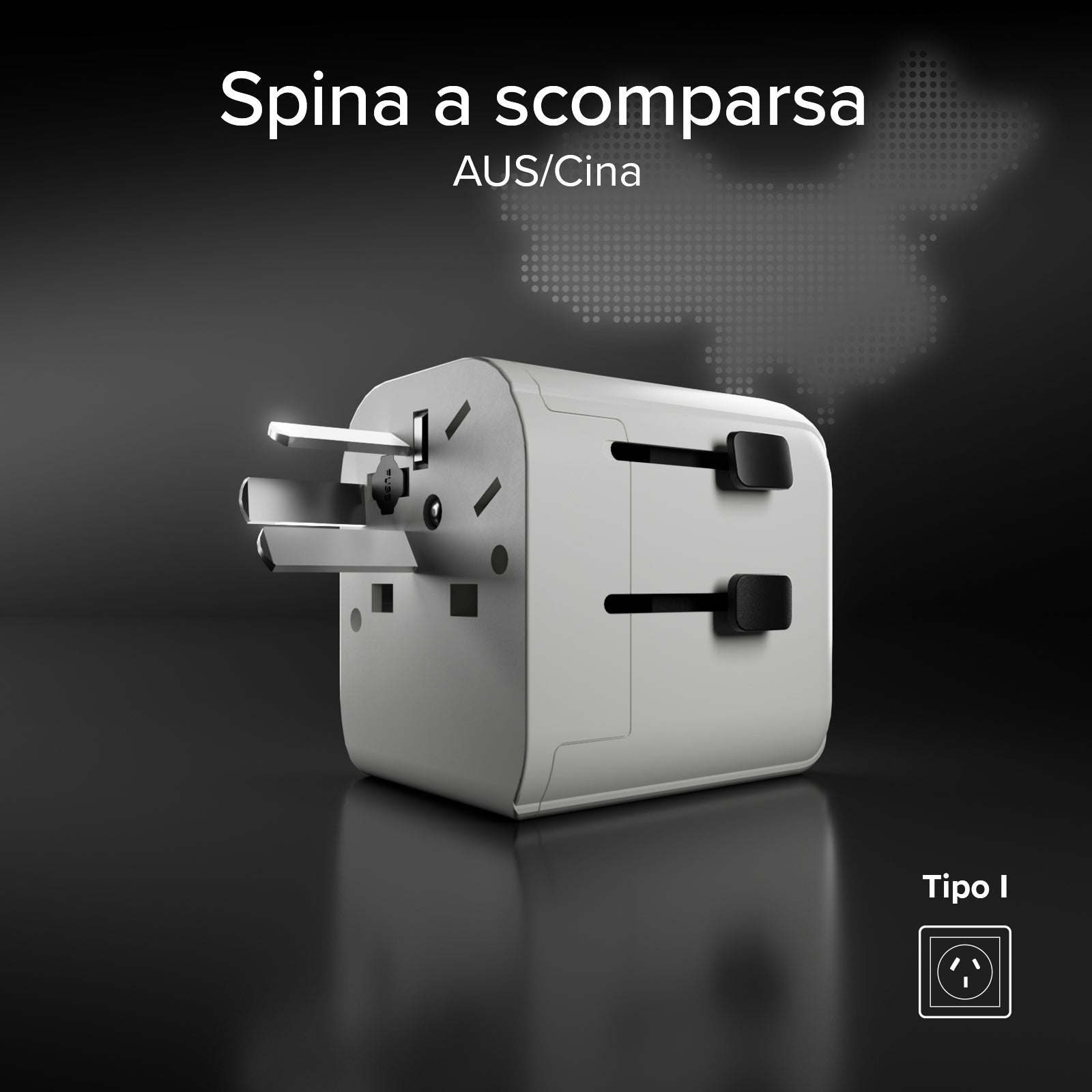 Adaptateur universel de voyage 2500 W avec fiches internationales RU, US, Asie