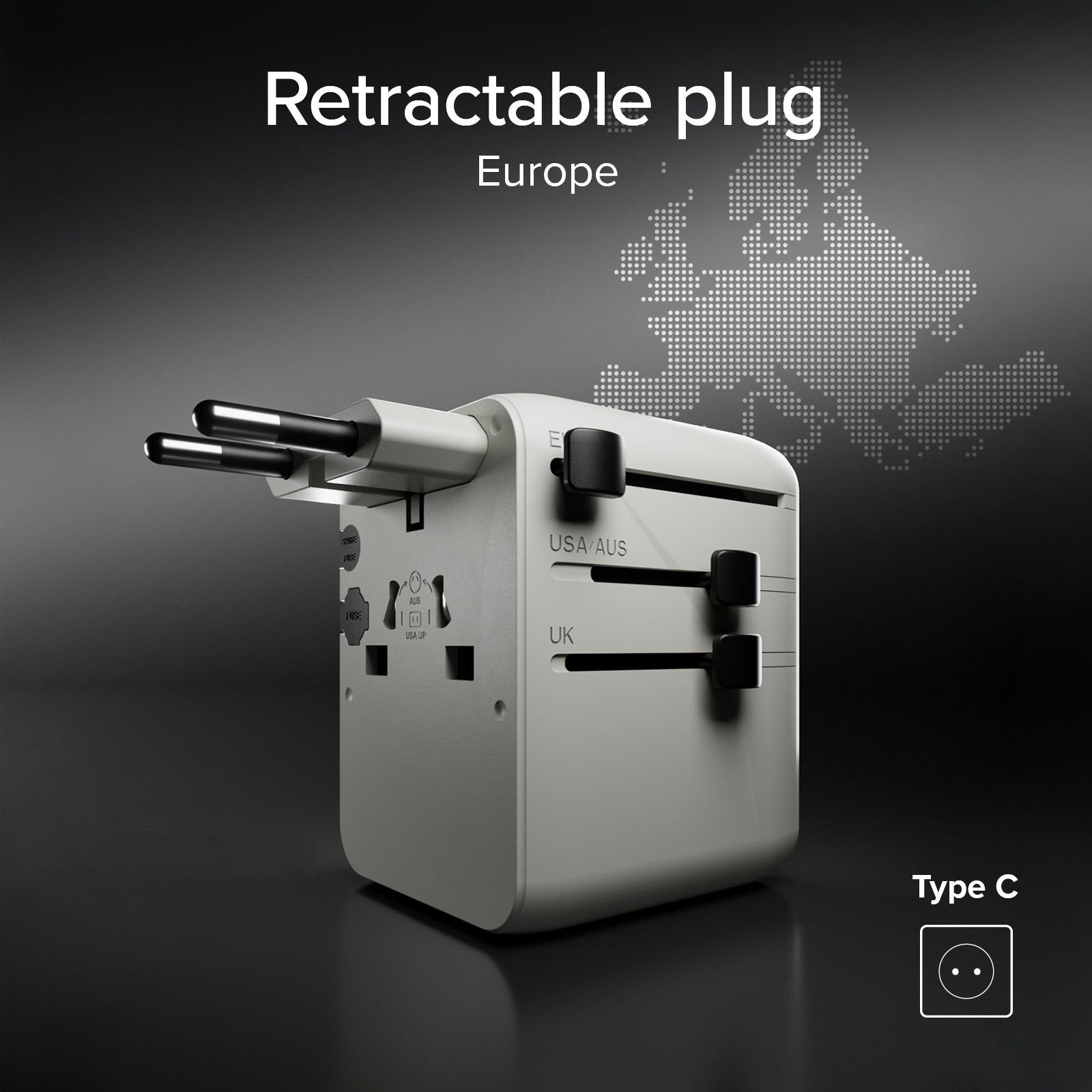 Adaptateur chargeur de voyage universel GaN