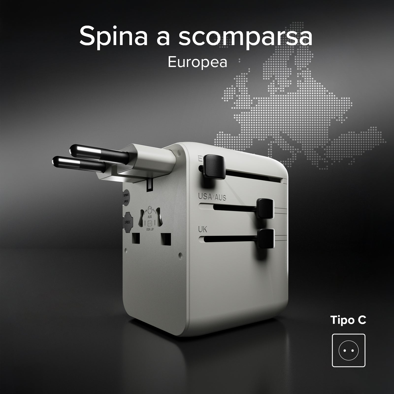 Adaptador cargador universal de viaje GaN