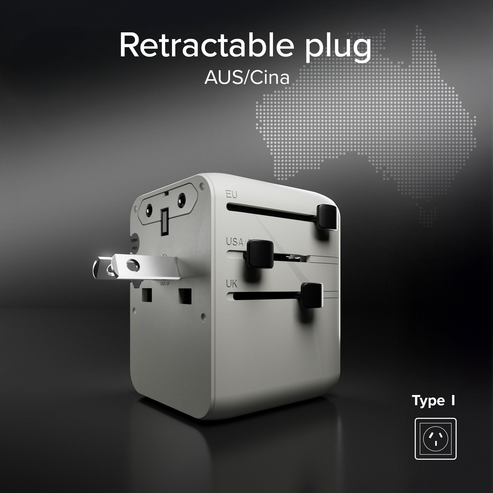 Adaptador cargador universal de viaje GaN