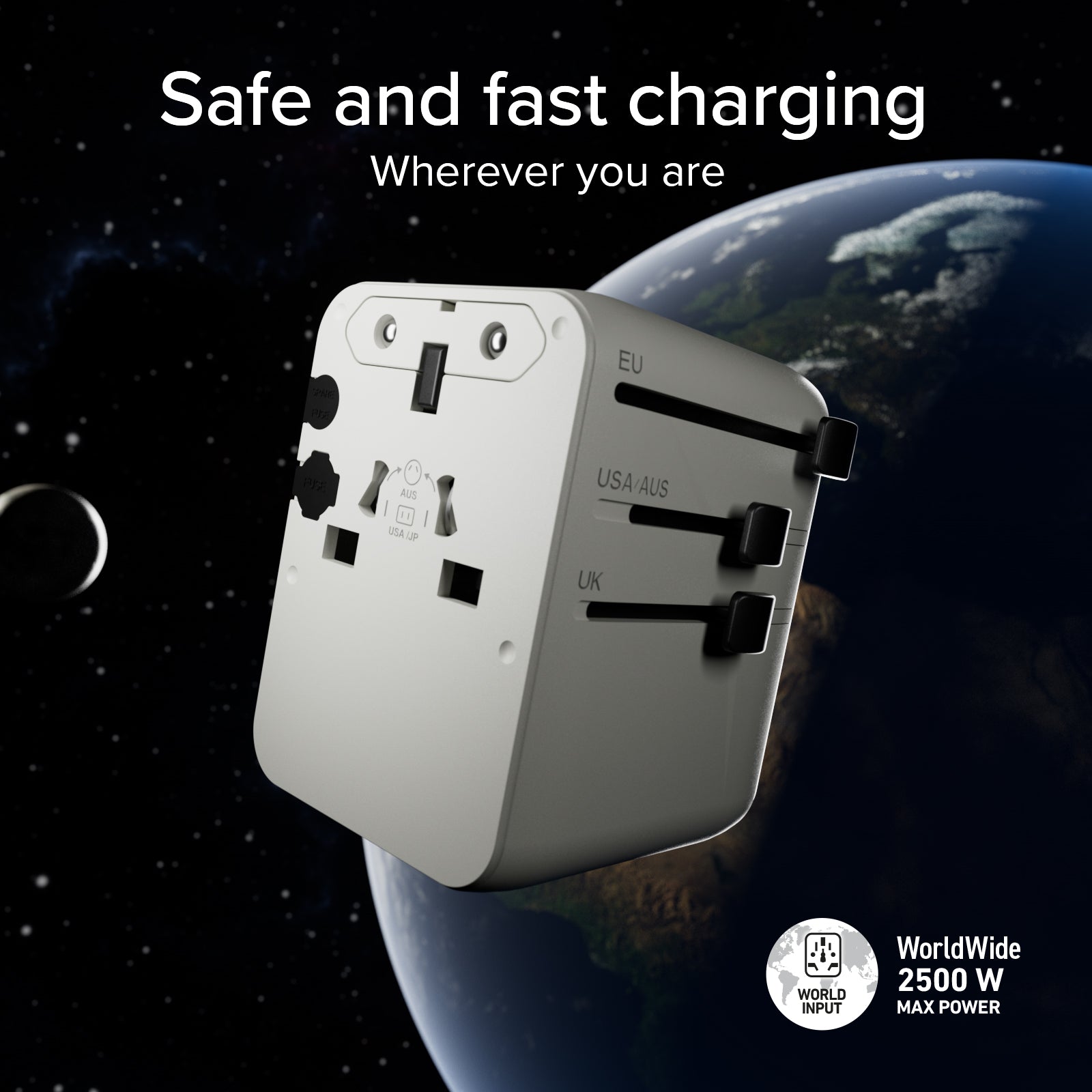 GaN universal travel adapter charger