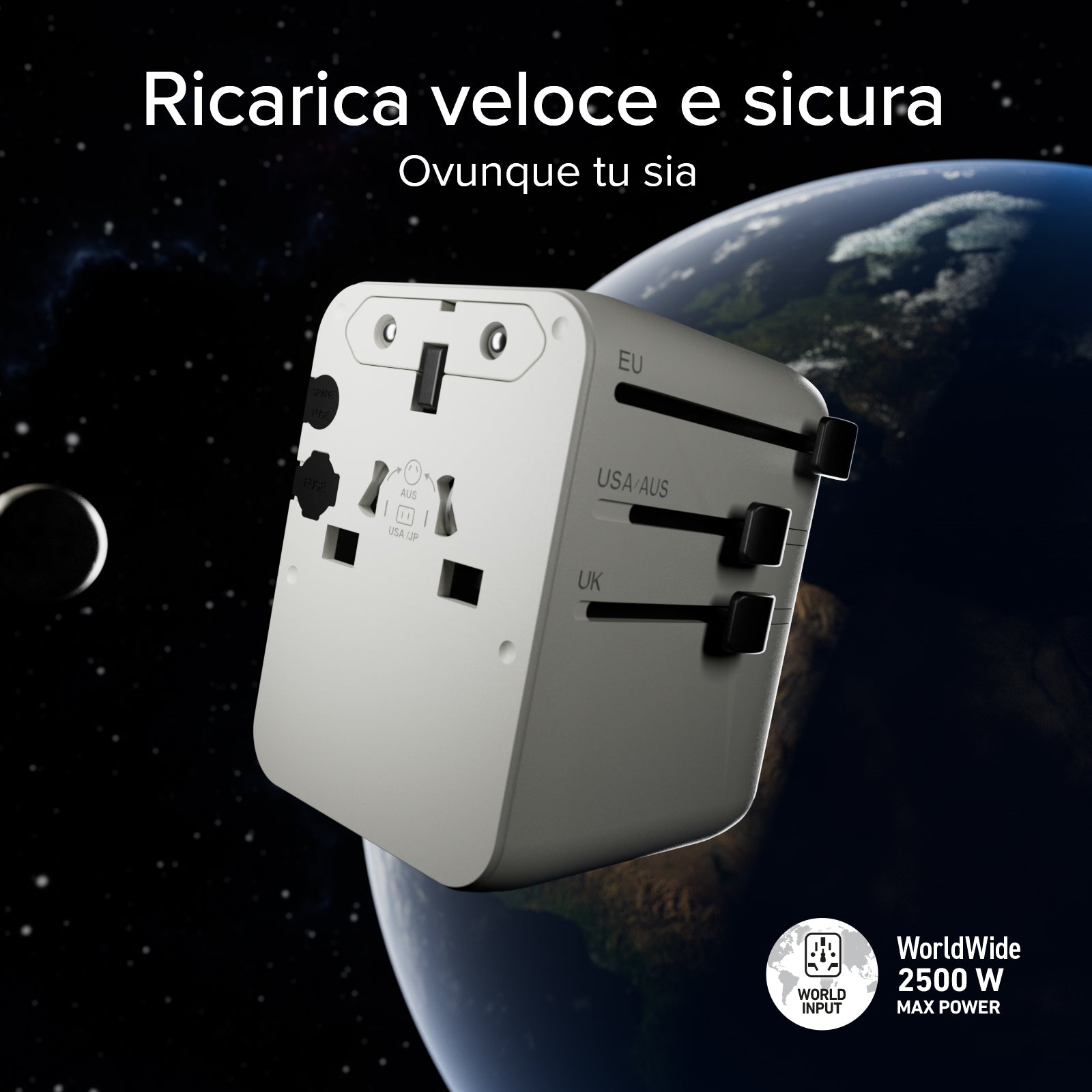 Adaptateur chargeur de voyage universel GaN