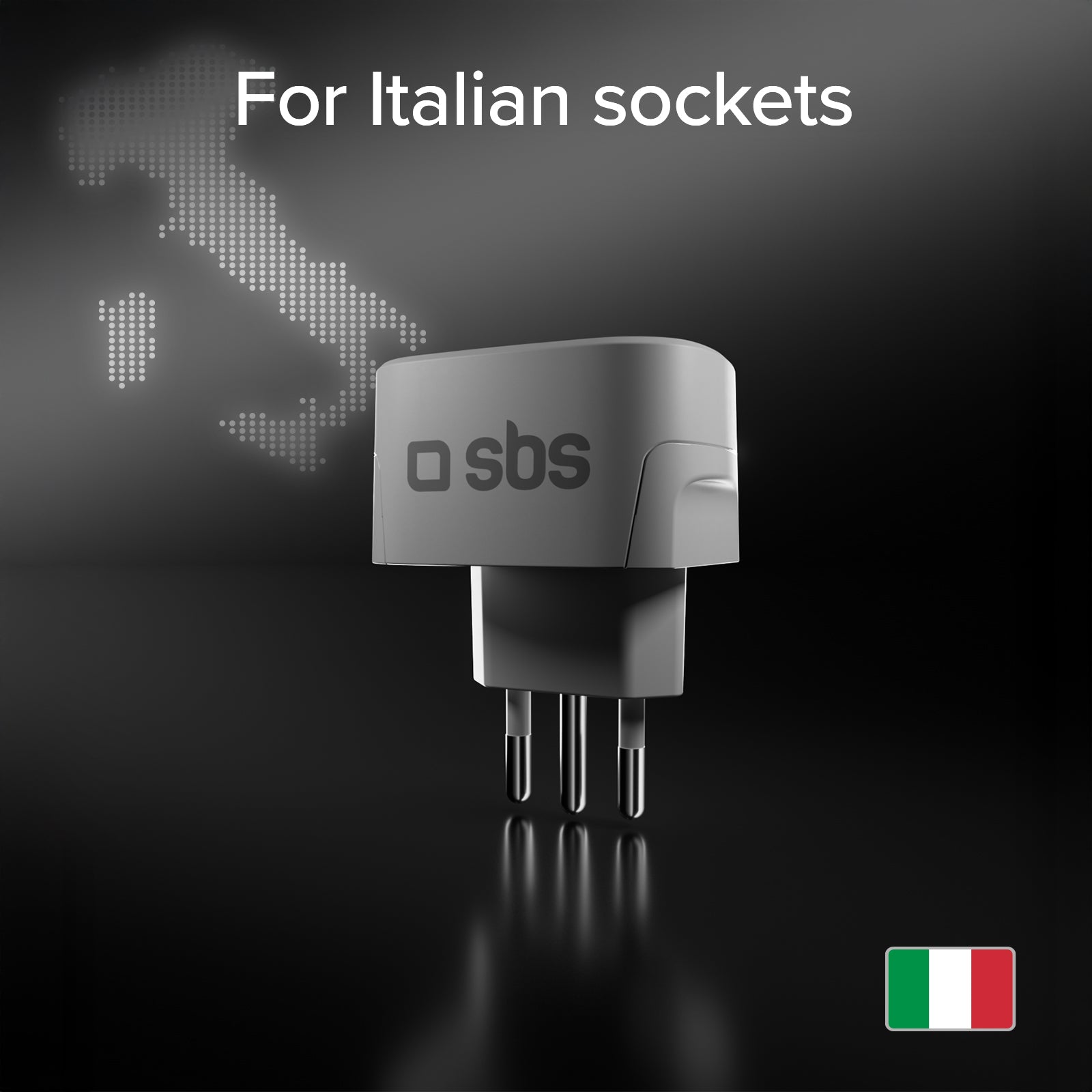 Adaptador de viaje universal Tipo C - Enchufe italiano