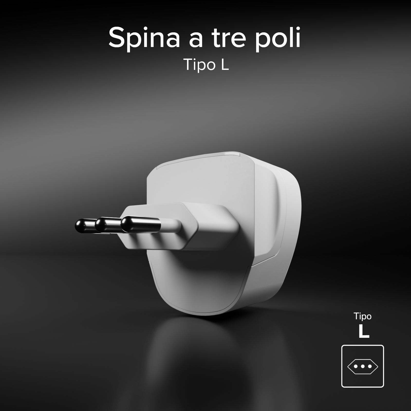 Adaptador de viaje universal Tipo C - Enchufe italiano