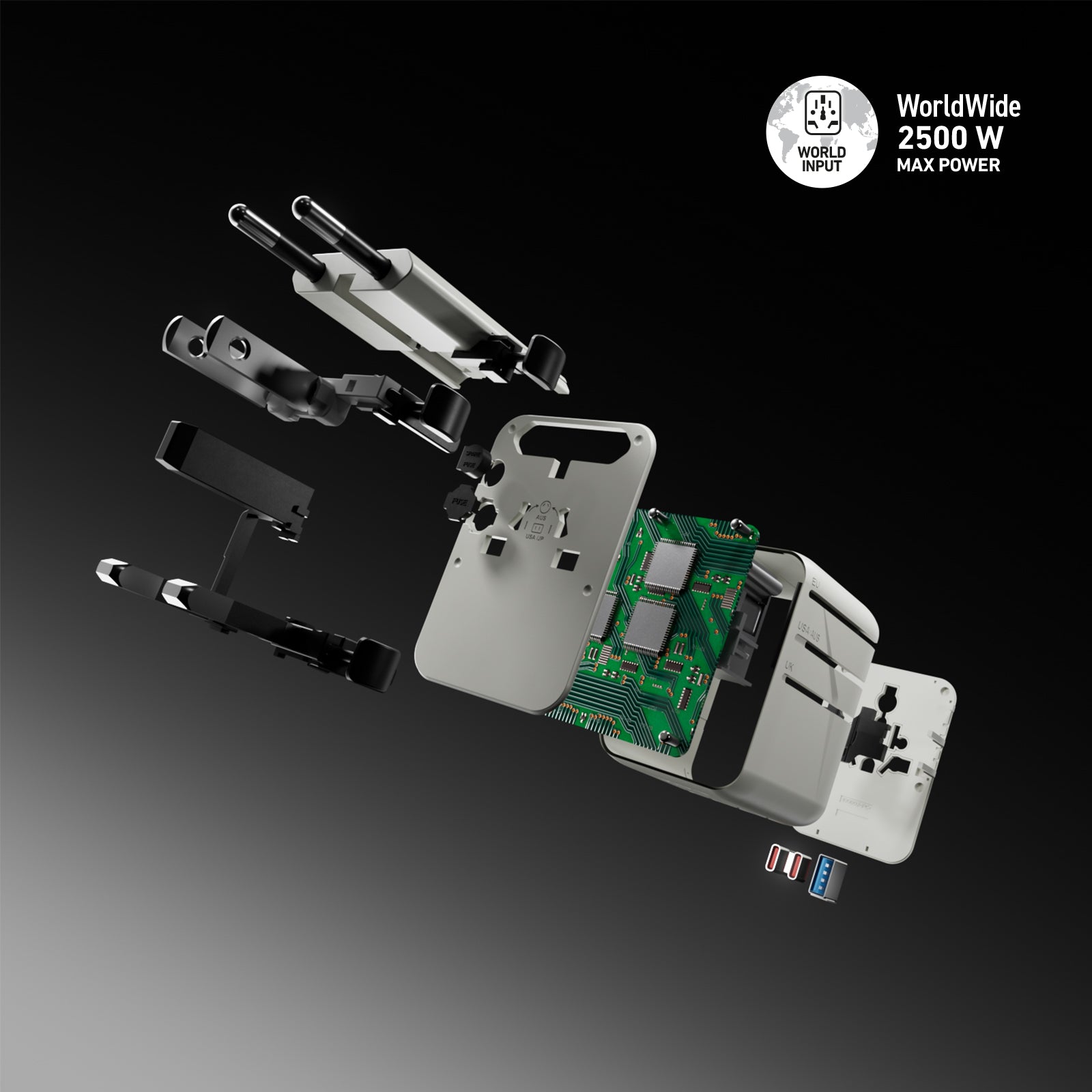 Adattatore da viaggio universale Europa, Americhe, Asia, Africa