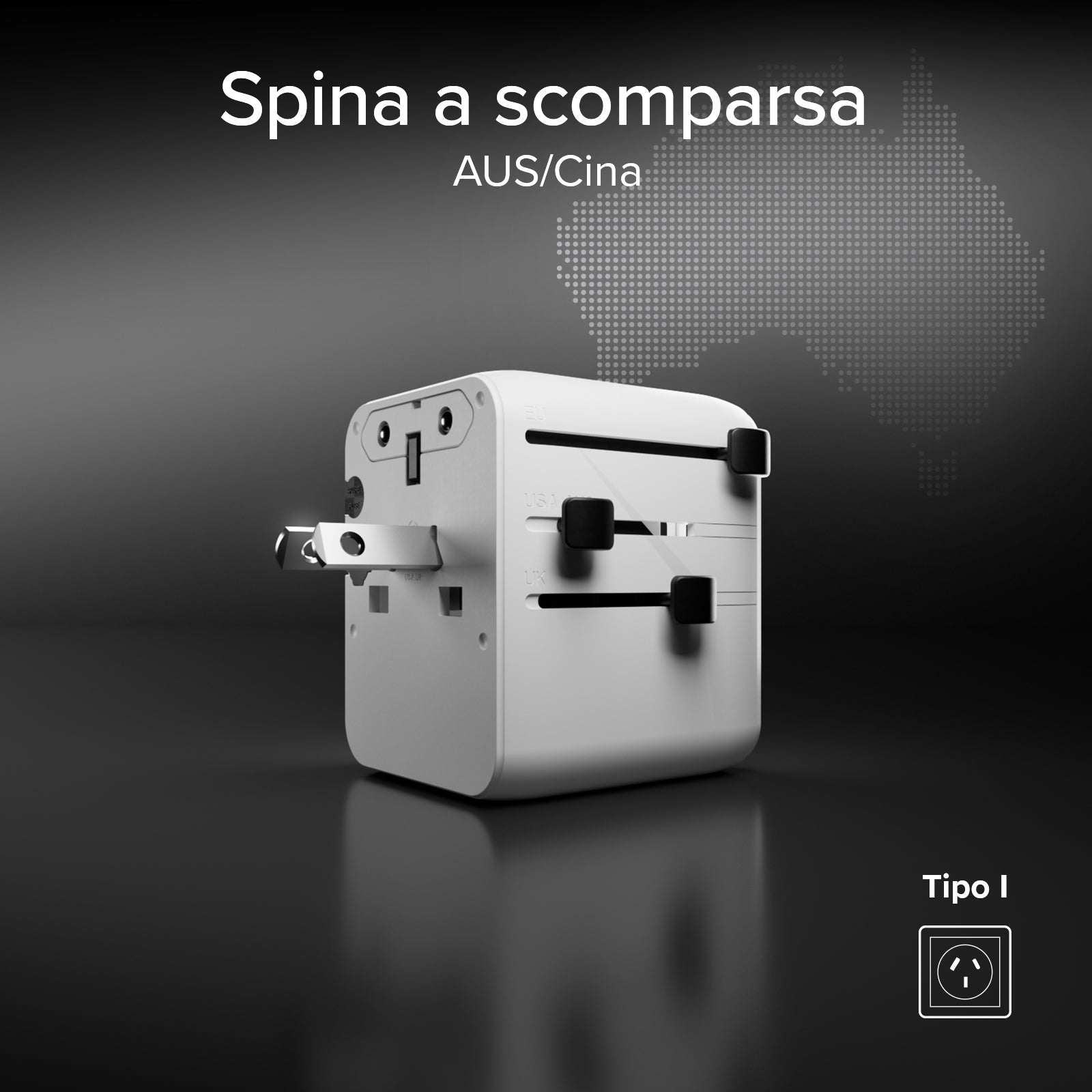 Adattatore da viaggio universale Europa, Americhe, Asia, Africa