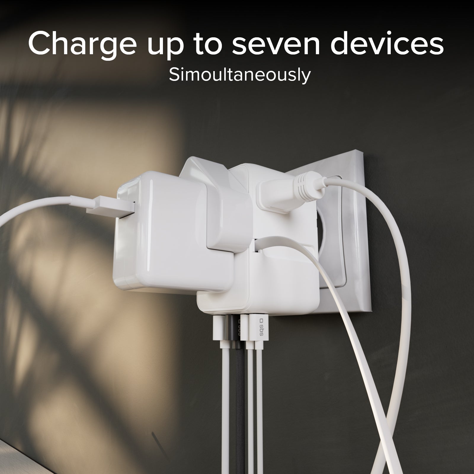 Universal-Reiseadapter mit integriertem USB-C-Kabel