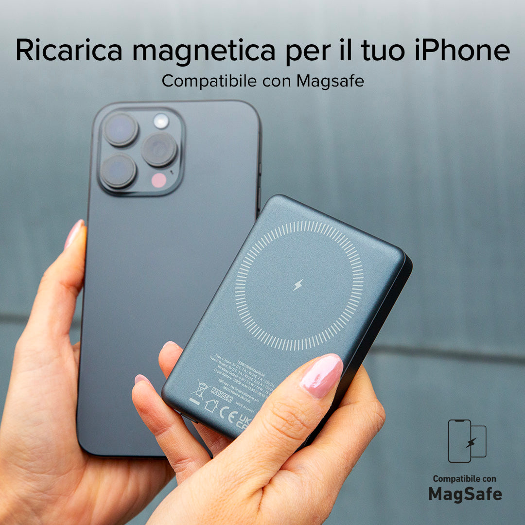 Power bank 10000 mAh compatibile con MagSafe