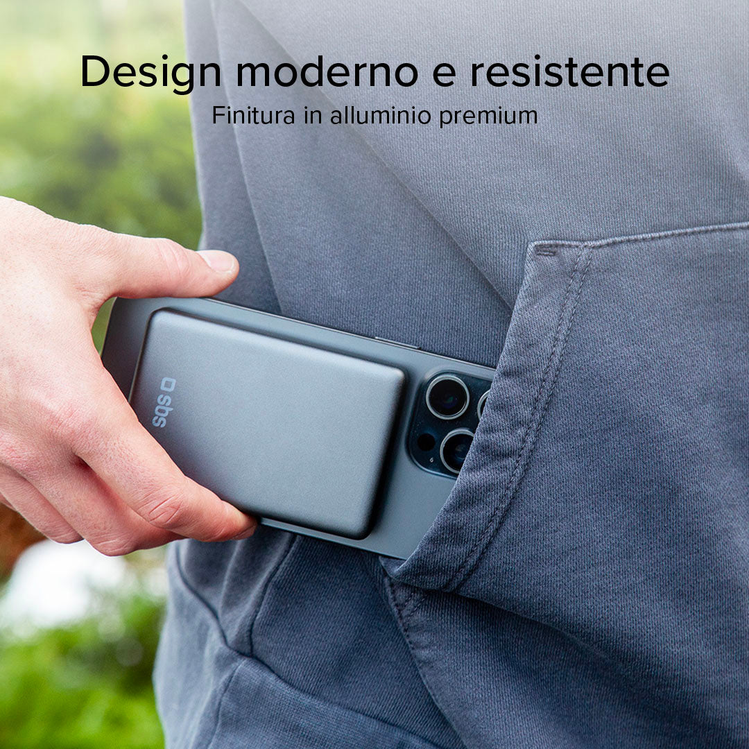 Power bank 10000 mAh compatibile con MagSafe