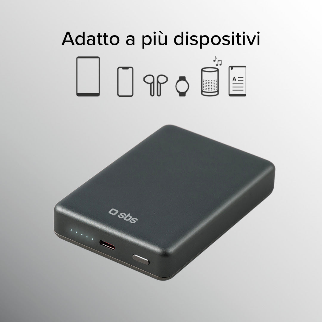Power bank 10000 mAh compatibile con MagSafe