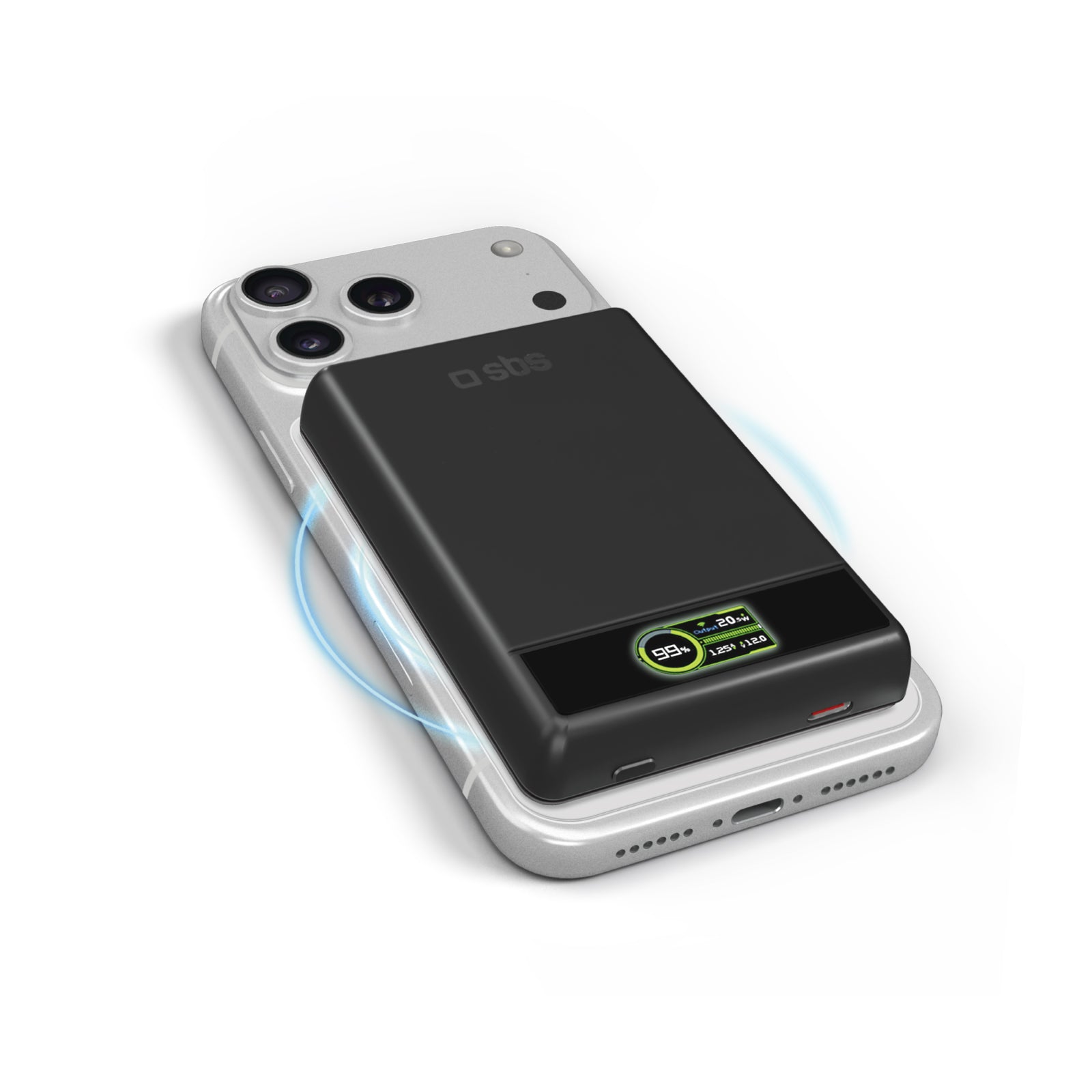 Batería externa magnética 10000 mAh compatible MagSafe con pantalla inteligente integrada