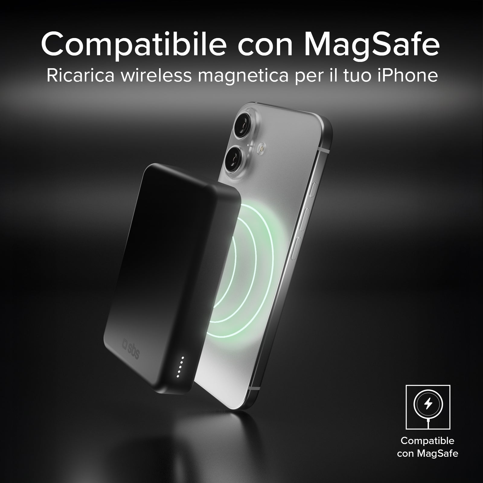 Batería externa inalámbrica Qi2 de 10.000 mAh con USB-C