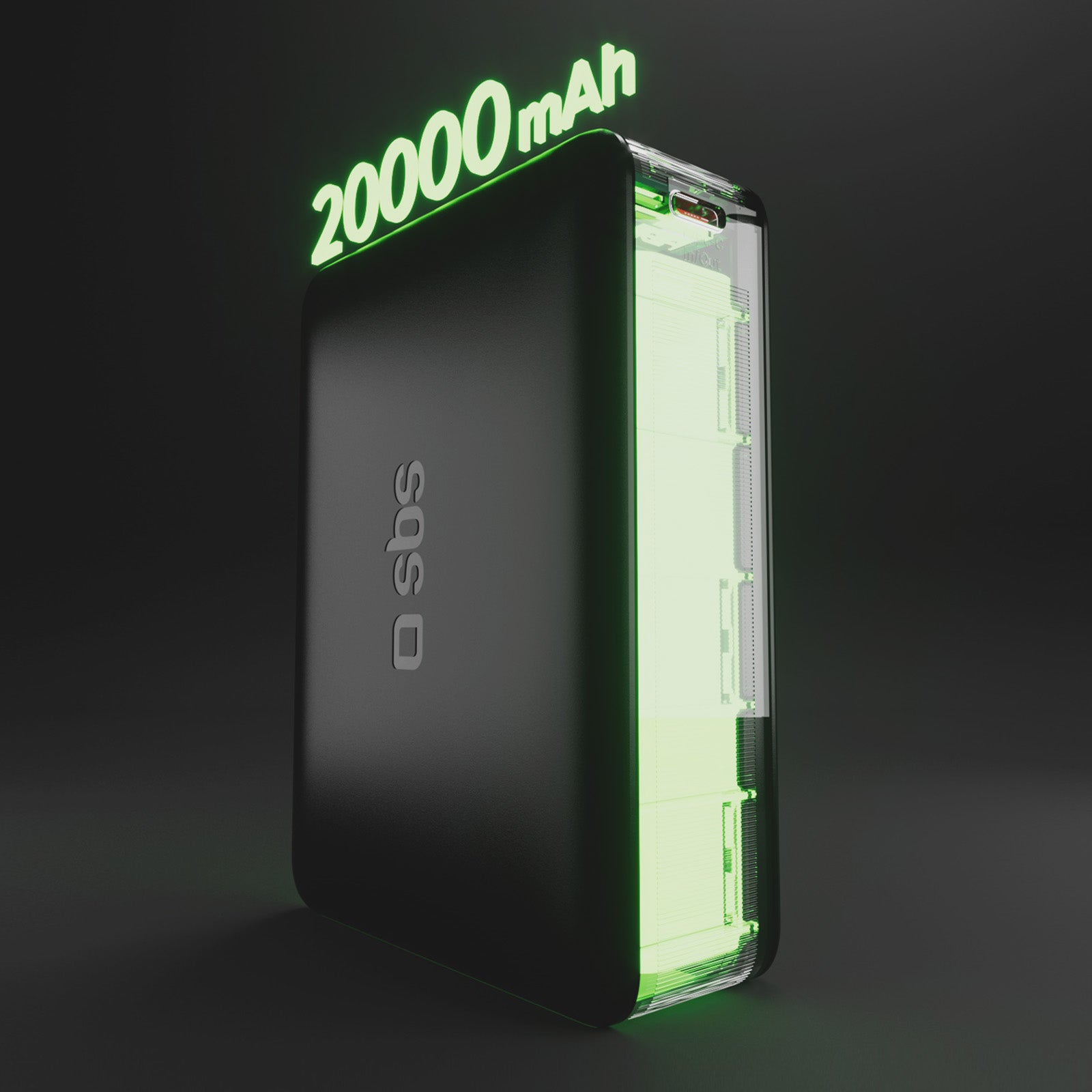 20.000mAh Powerbank für Computer, Smartphones, Tablets mit USB-C und USB-A