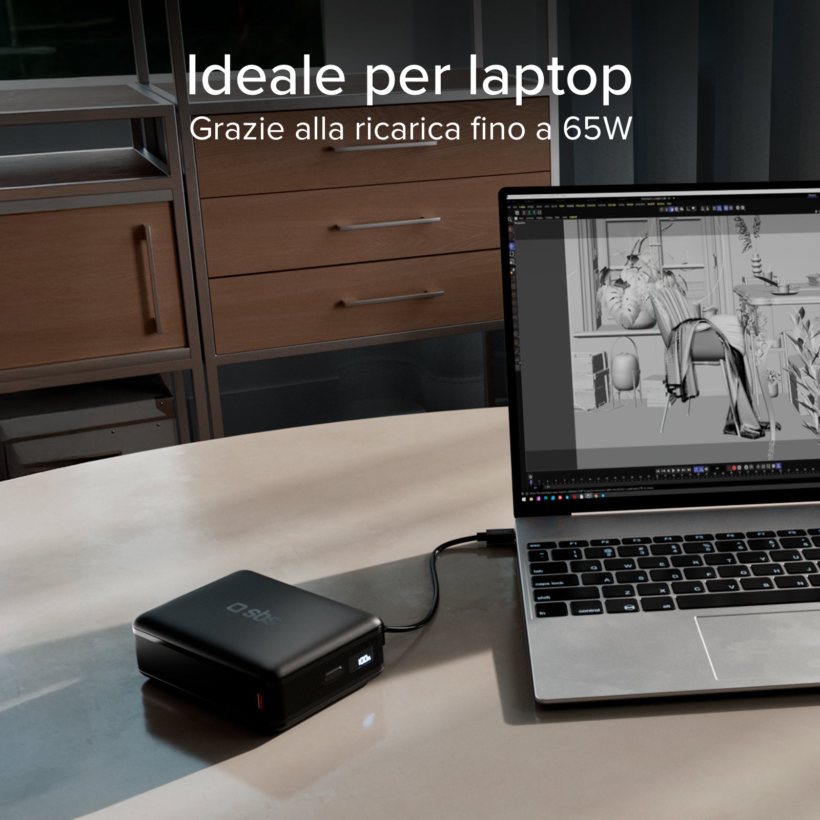 Powerbank 20.000mAh mit LCD-Display und Laptop-Ladefunktion bis 65 W