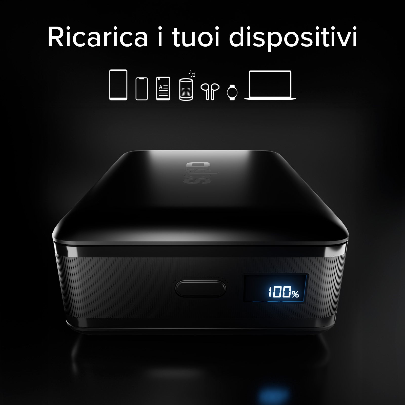 Power bank da 20.000 mAh con display LCD e ricarica per laptop da 65 W