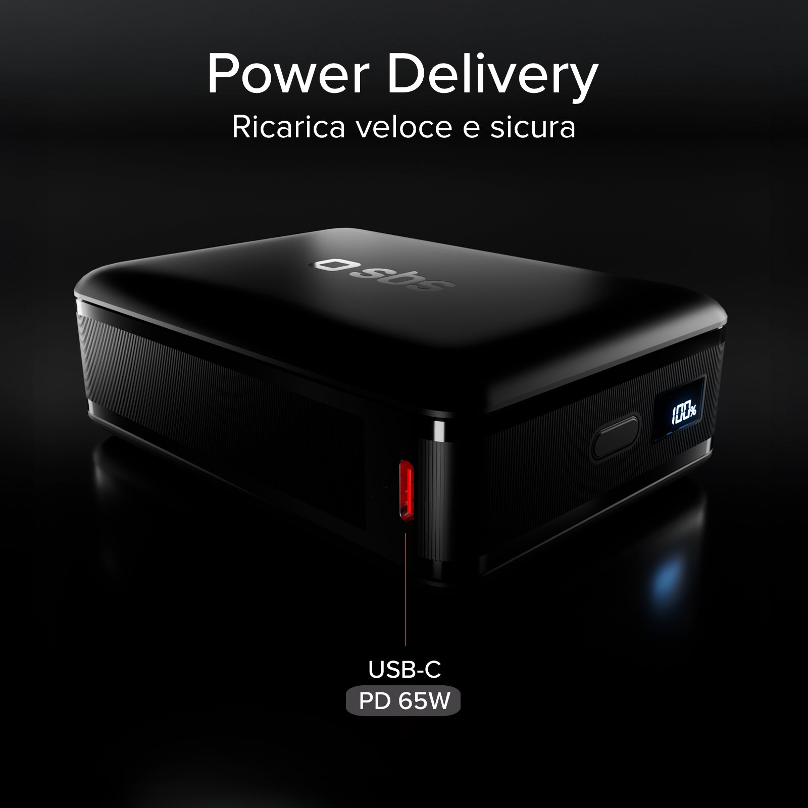 Power bank da 20.000 mAh con display LCD e ricarica per laptop da 65 W