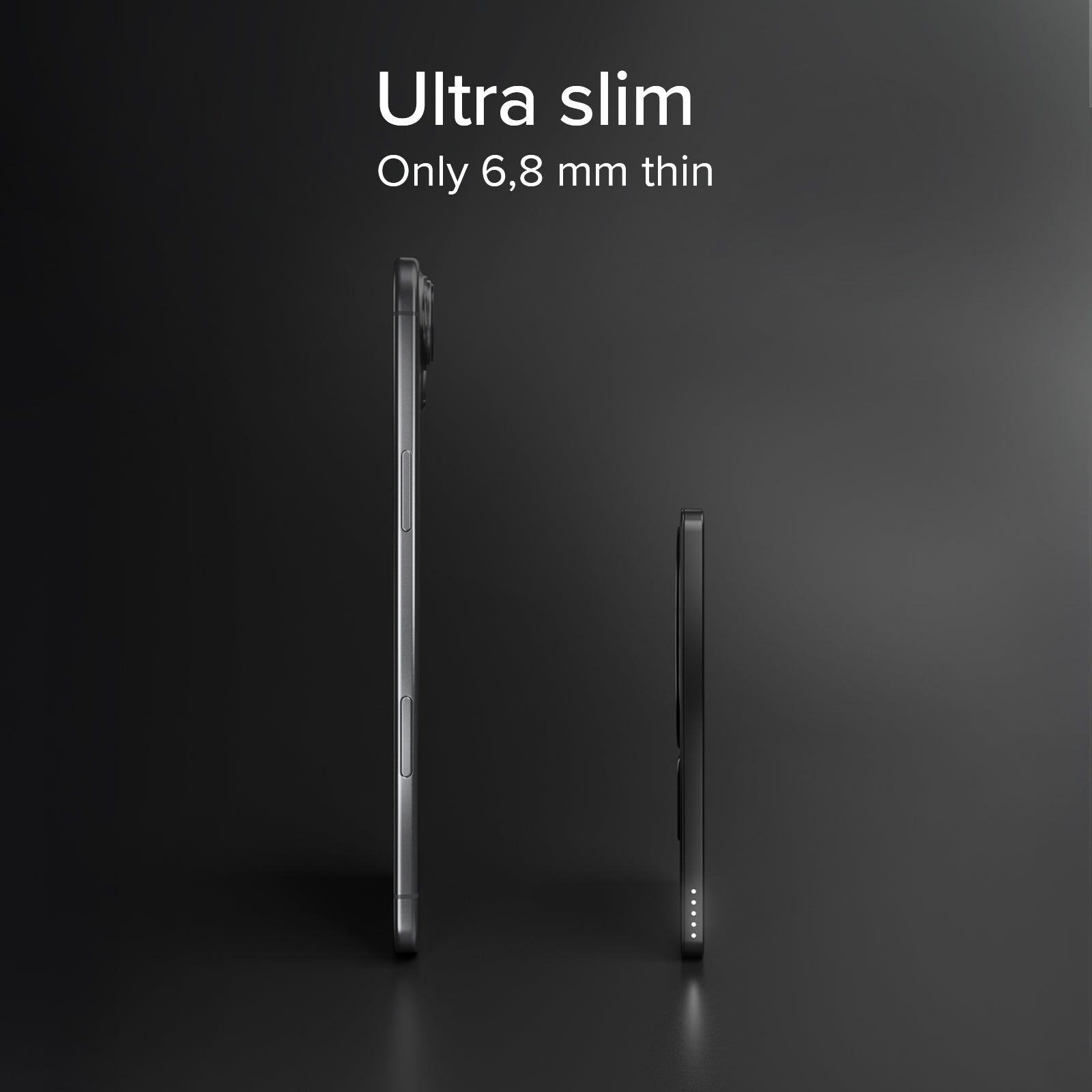 Slim 3000 mAh Magnetic Power Bank with 5W Wireless Charging Compatible with MagSafe