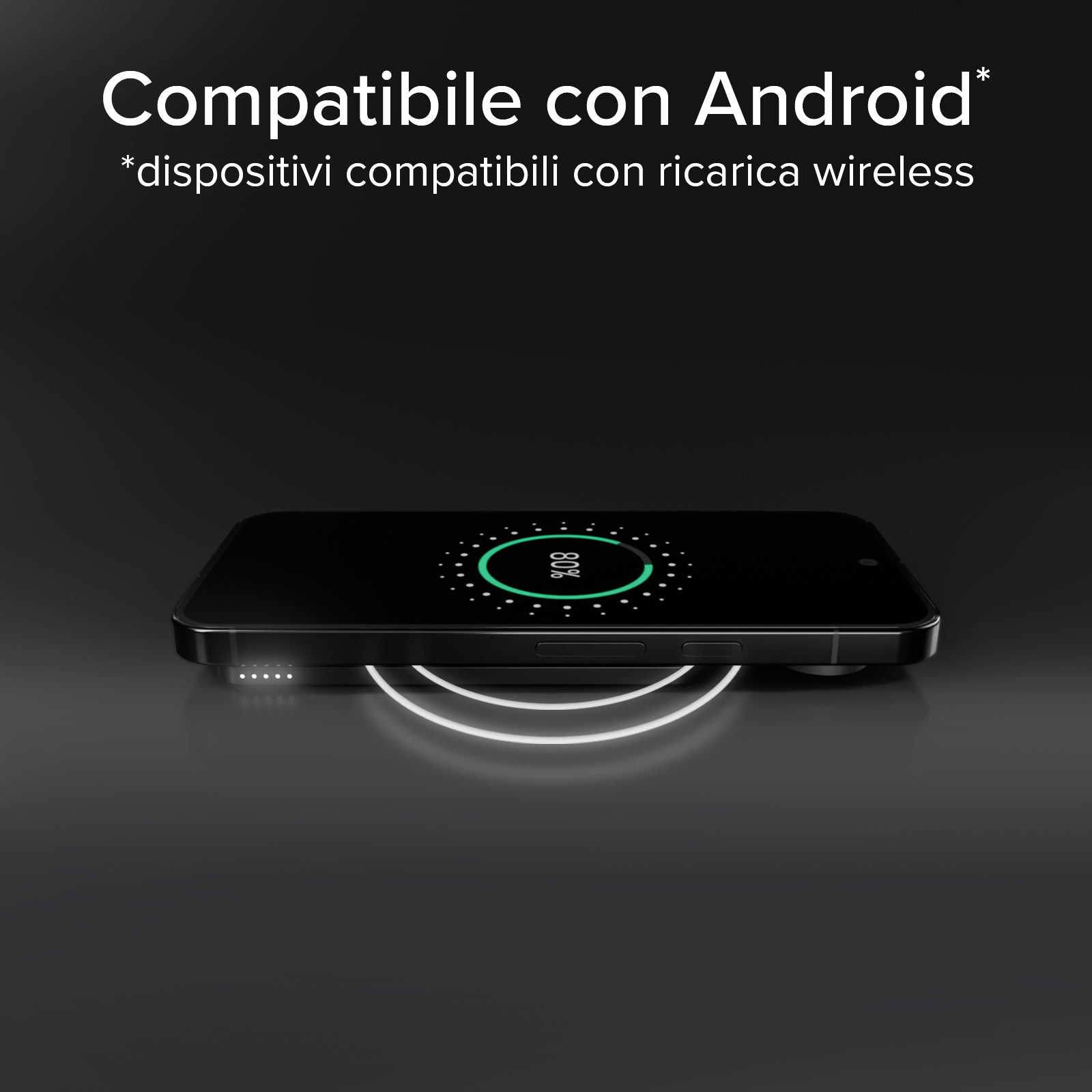 Power bank magnético slim de 3000 mAh con carga inalámbrica de 5W compatible con MagSafe