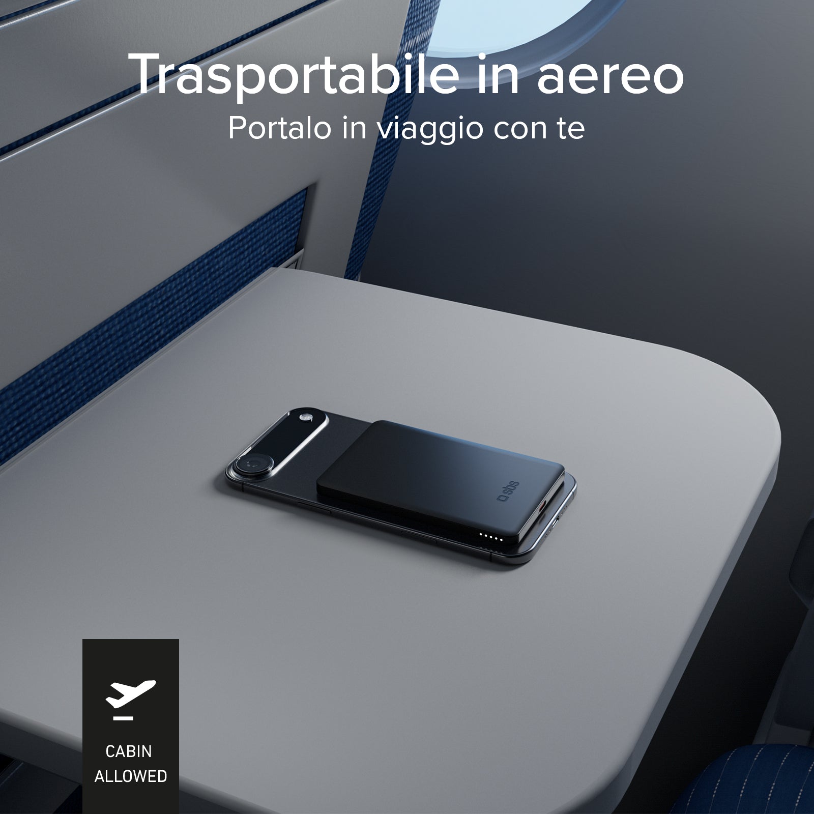 Power bank magnético slim de 3000 mAh con carga inalámbrica de 5W compatible con MagSafe