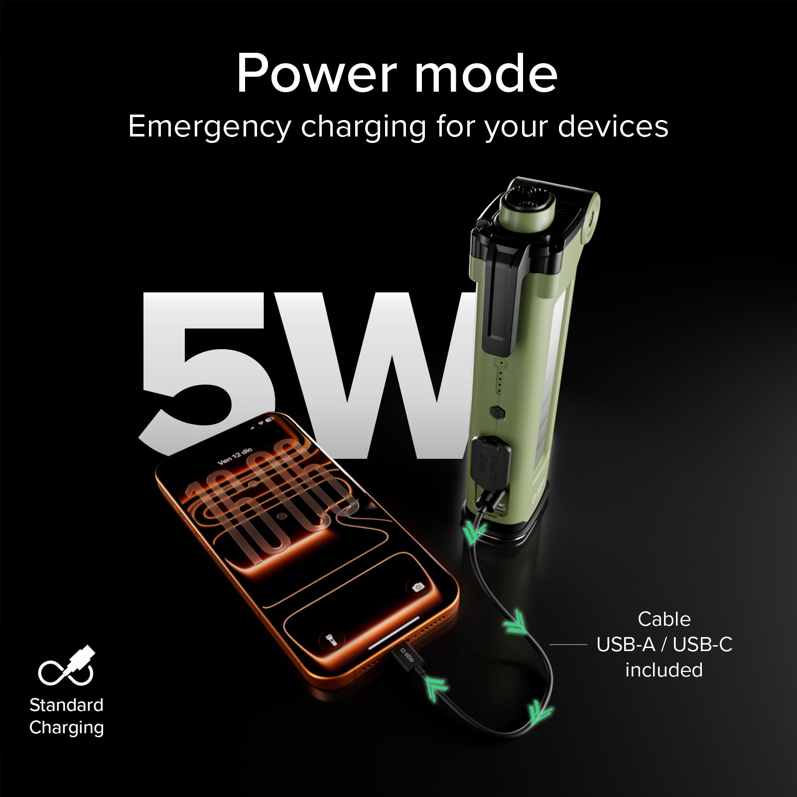 Batería externa multifuncional de 3000 mAh con kit de equipamiento SOS
