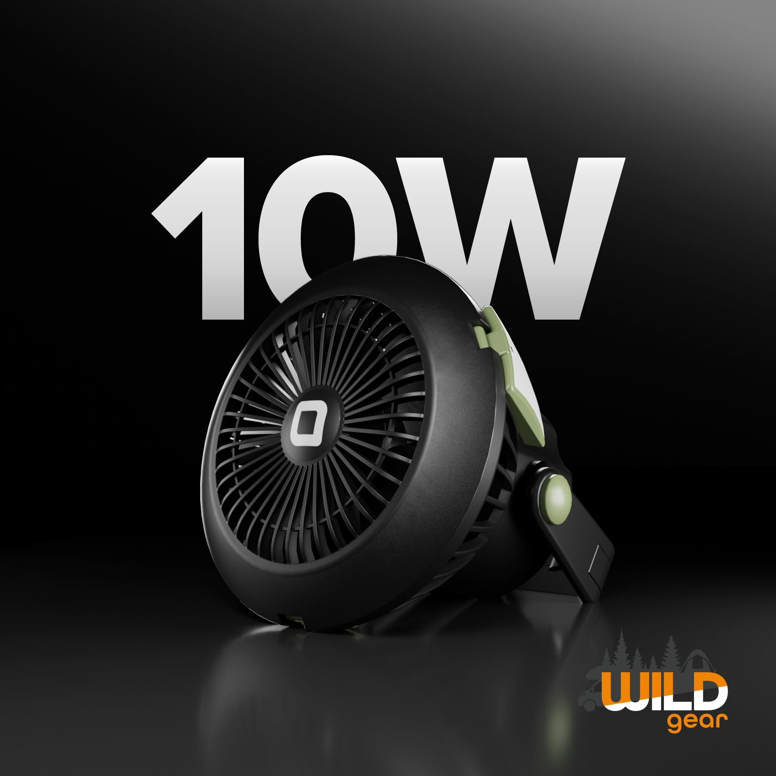 Ventilator mit Powerbank 4000 mAh, einstellbarer Beleuchtung und Solaraufladung
