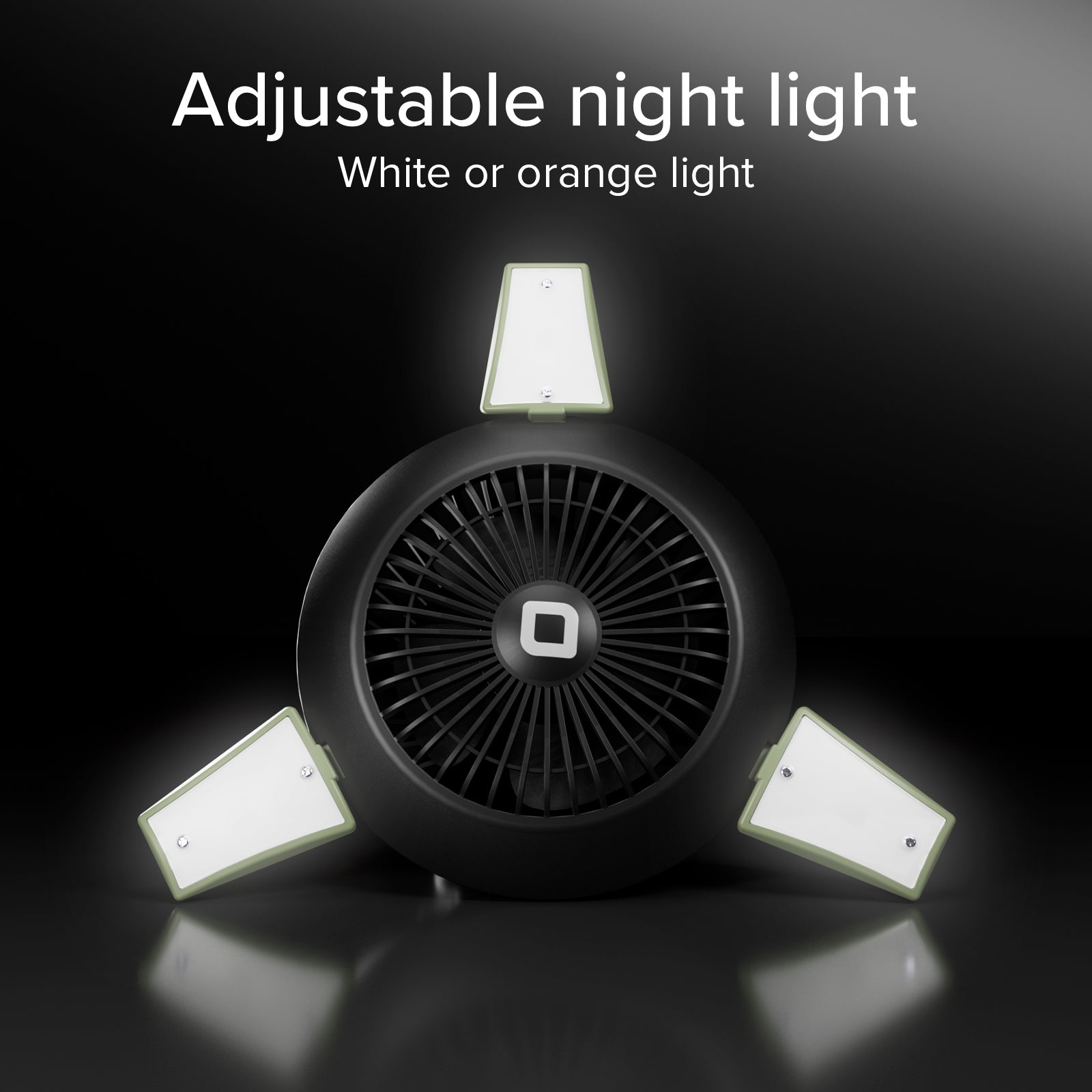 Fan with 4000 mAh Power Bank, adjustable light and solar charging