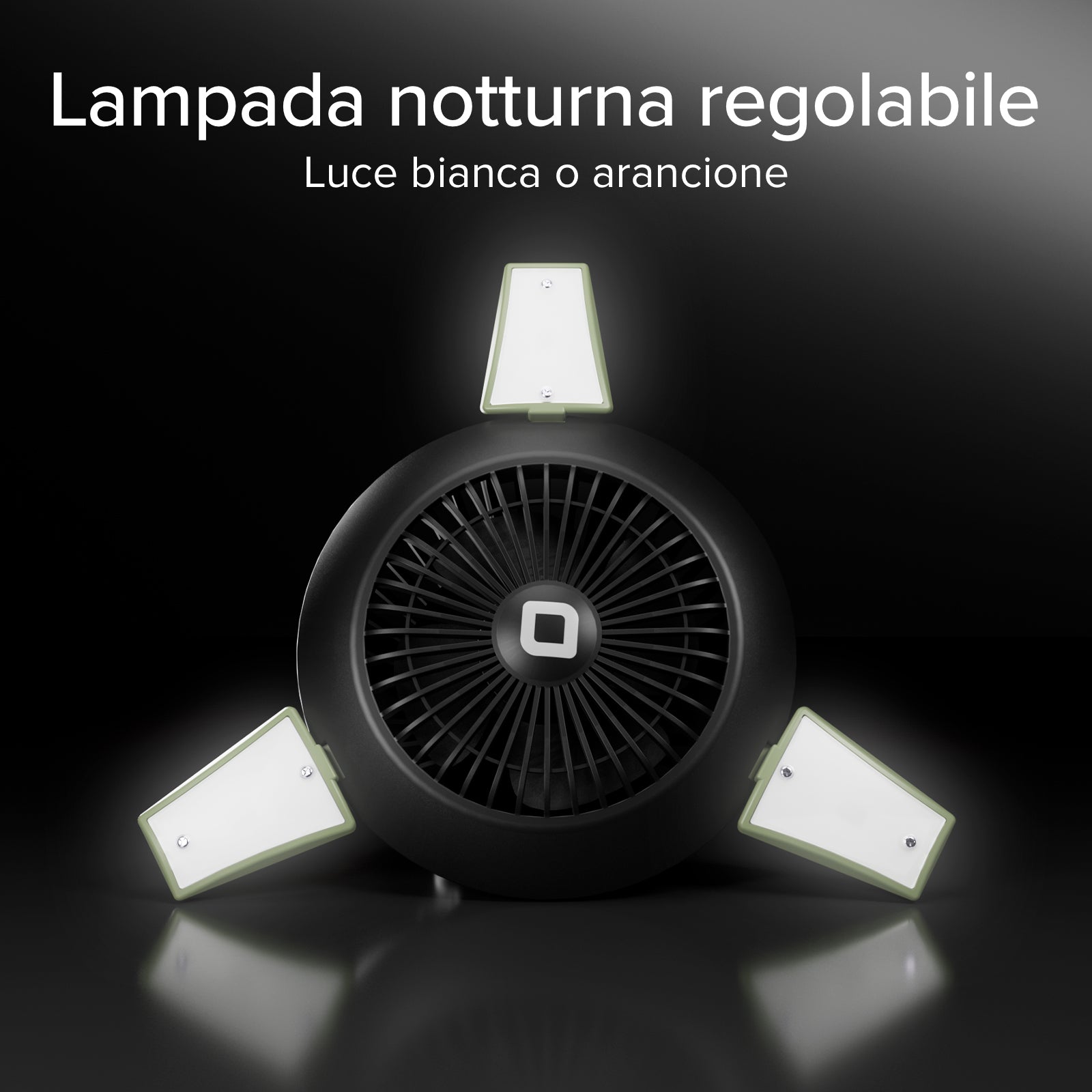 Fan with 4000 mAh Power Bank, adjustable light and solar charging
