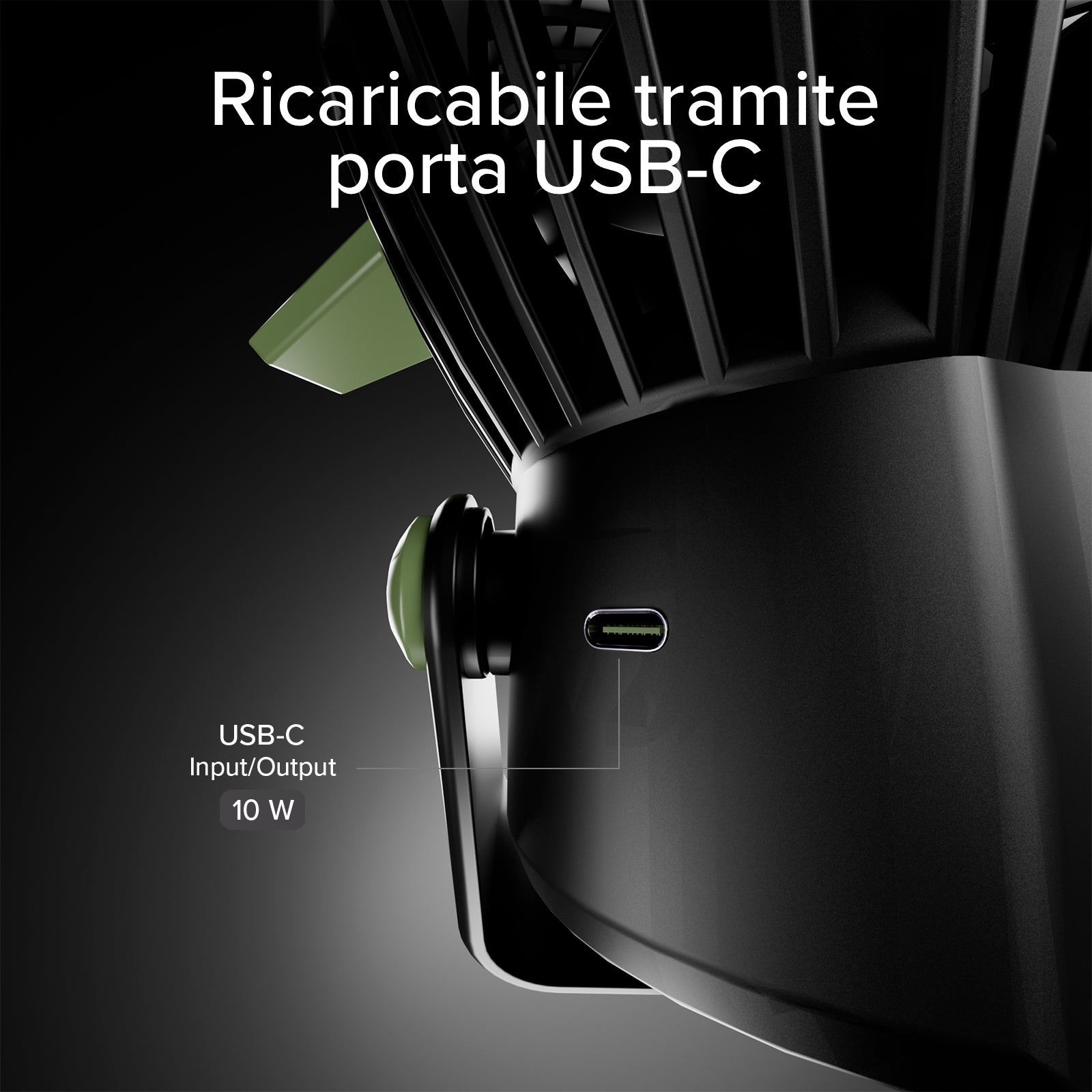 Fan with 4000 mAh Power Bank, adjustable light and solar charging