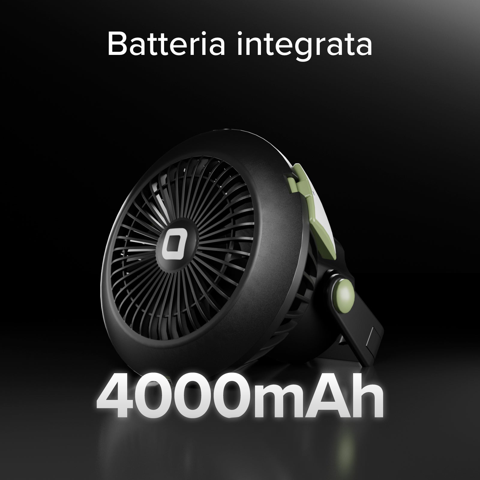 Fan with 4000 mAh Power Bank, adjustable light and solar charging