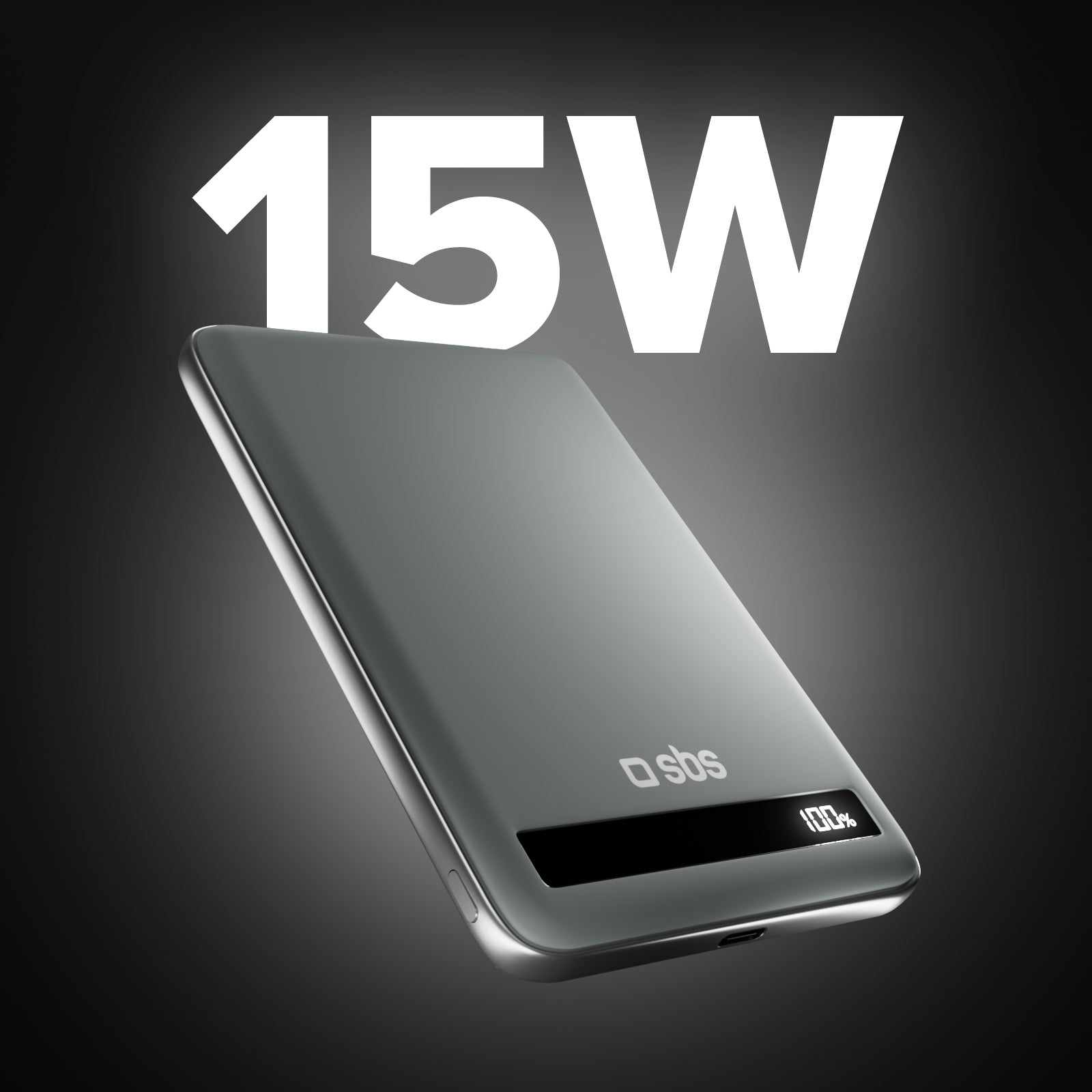 Chargeur magnétique Qi2 15 W de 5000 mAh avec batterie semi-solide et affichage LED