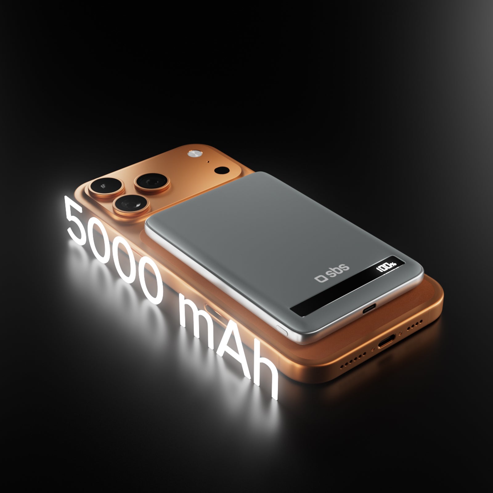 Chargeur magnétique Qi2 15 W de 5000 mAh avec batterie semi-solide et affichage LED