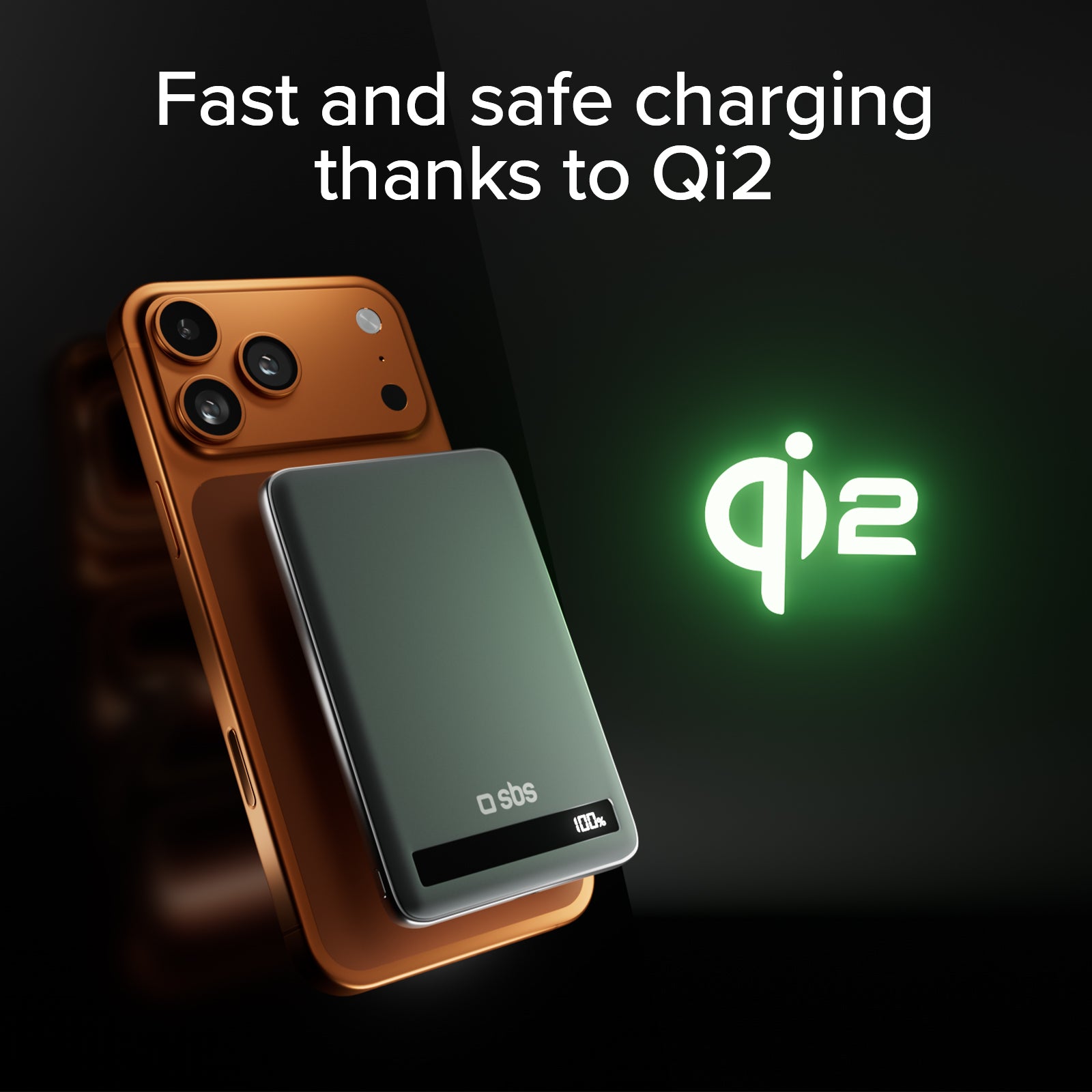 Batería externa magnética Qi2 15W de 5000mAh con batería de estado semisólido y pantalla LED